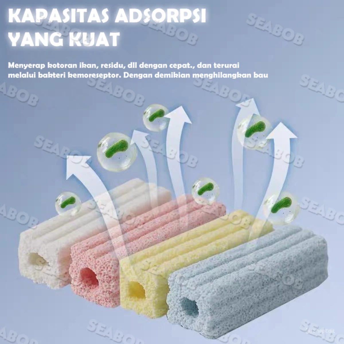LEPET MEDIA FILTER RUMAH BAKTERI MOMOGI AQUARIUM ECO BIO BLOCK 98mm x 27mm foto 4
