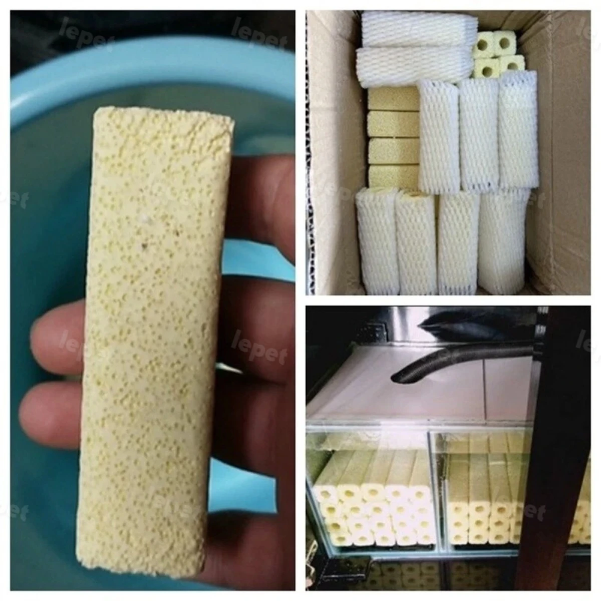 LEPET 1DUS(480 PCS)MEDIA FILTER 98mm x 27mm RUMAH BAKTERI MOMOGI AQUARIUM foto 5
