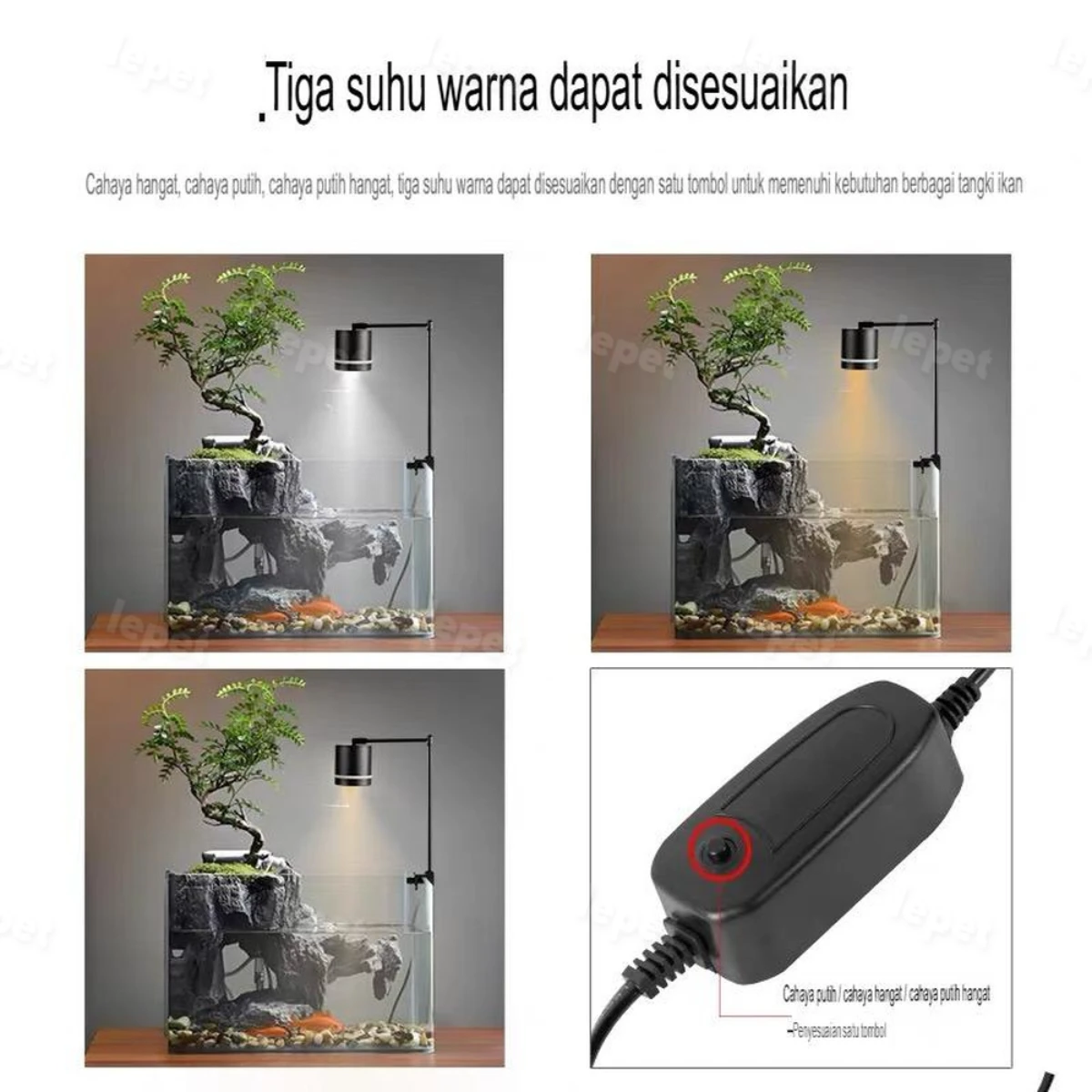 LEPET Lampu Aquarium LED WRGB 24 watt Lampu Sorot Akuarium 648 Aquascape FloodLight foto 3