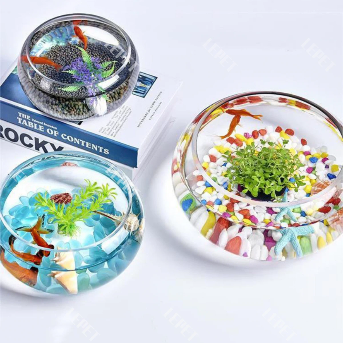 LEPET AQUARIUM MINI KECIL A27-3 / A27-4 AKUARIUM IKAN CUPANG HIAS / KURA-KURA foto 4