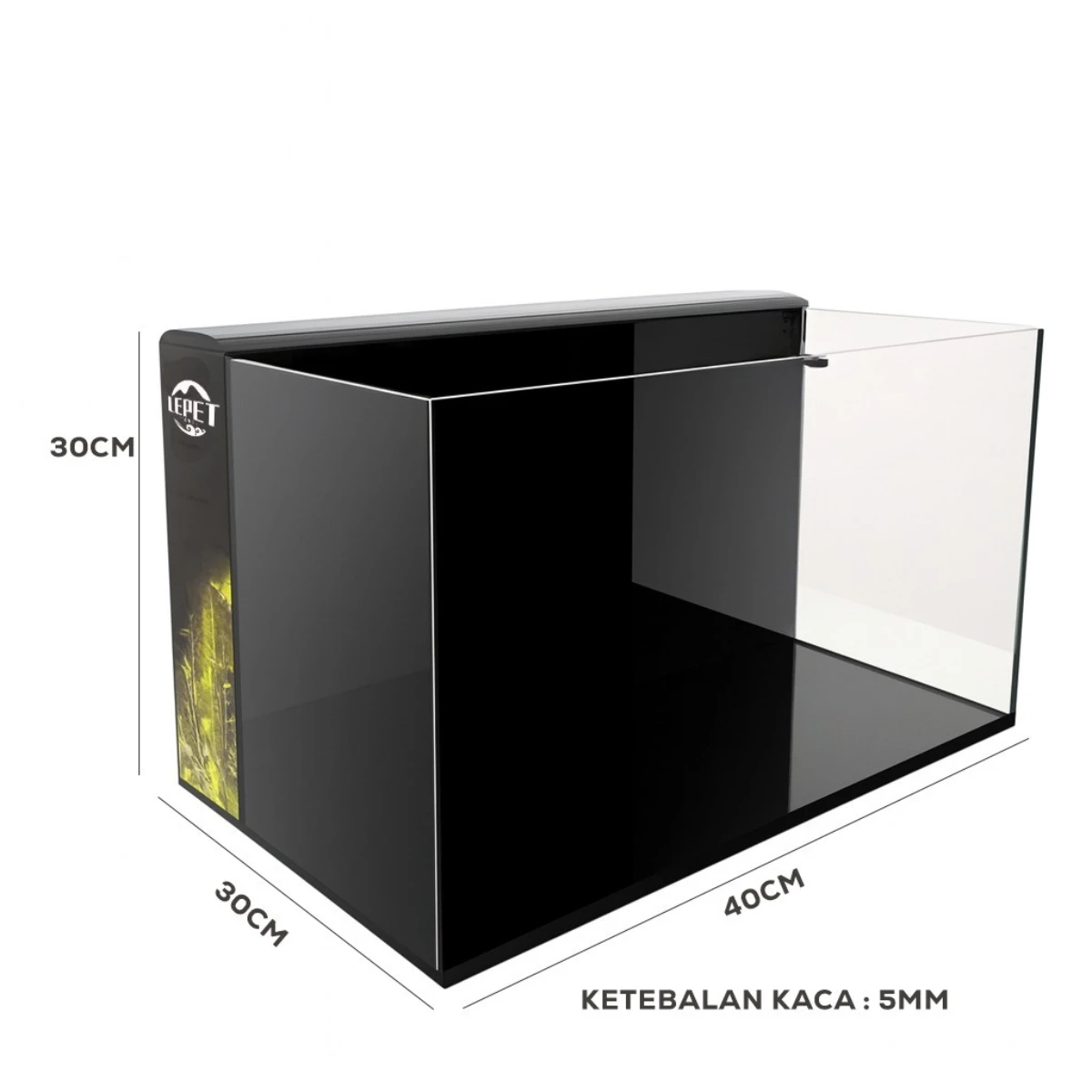 LEPET Akuarium Ikan SXBLCB40/50G/60/80 Tangki Ikan bahan kaca OPTIC CLEAR foto 7