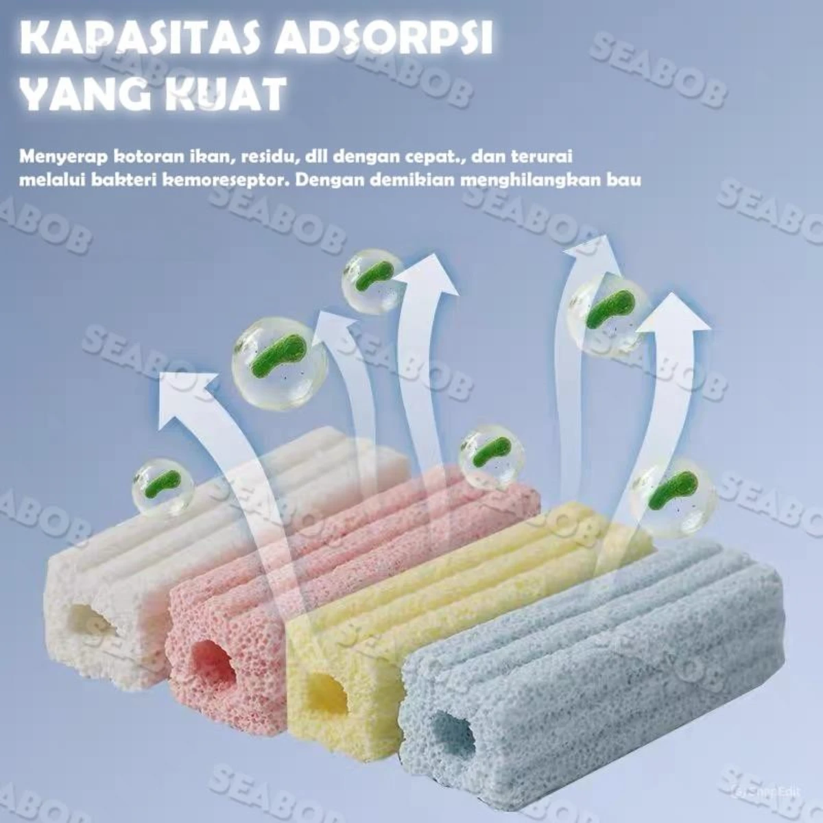 LEPET MEDIA FILTER RUMAH BAKTERI (10PCS) MOMOGI AQUARIUM ECO BIO BLOCK 98mm x 27mm foto 3