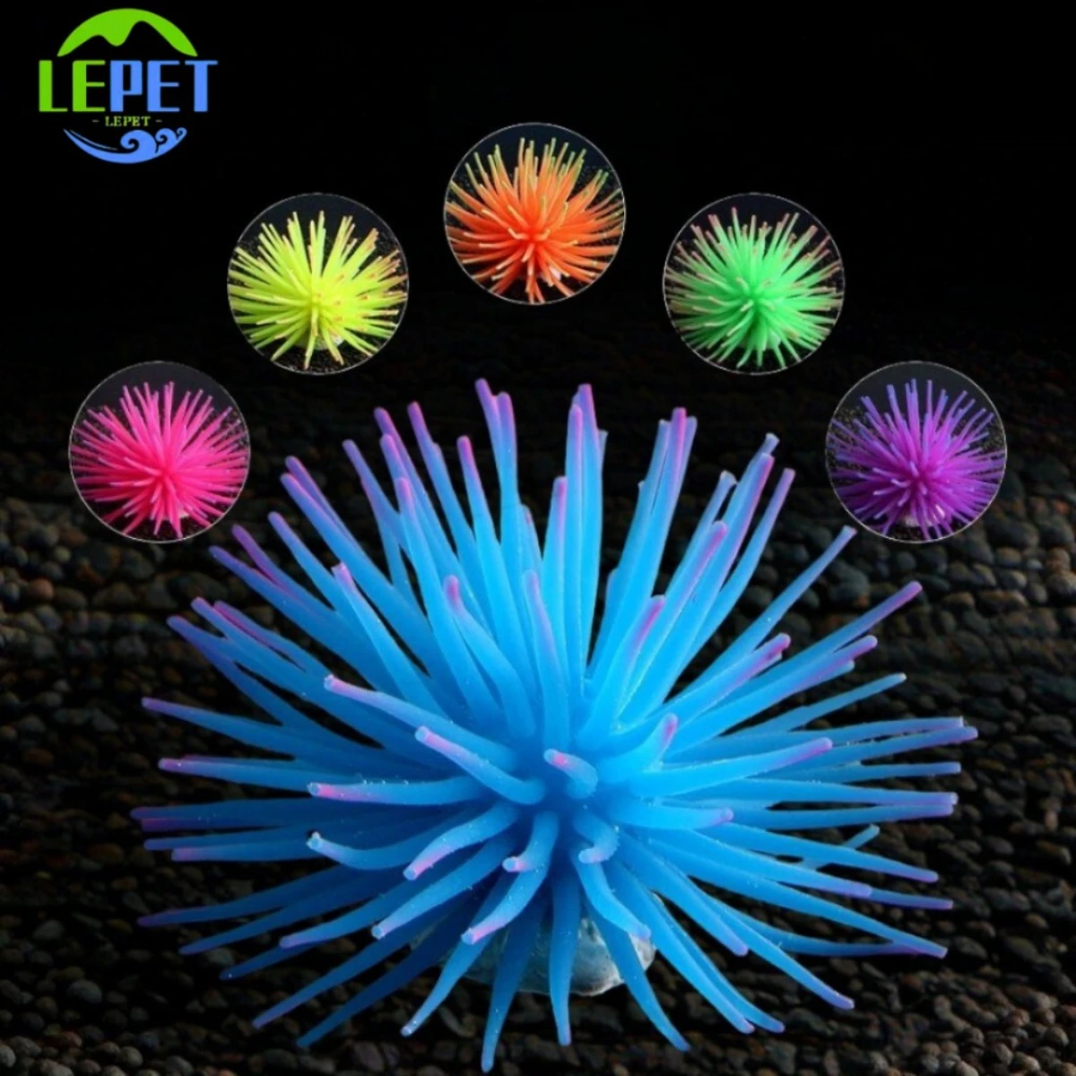 LEPET HIASAN AQUARIUM UKURAN 6CM DAN 8CM ANEMON LAUT CORAL ARTICIAL SILICONE foto 6