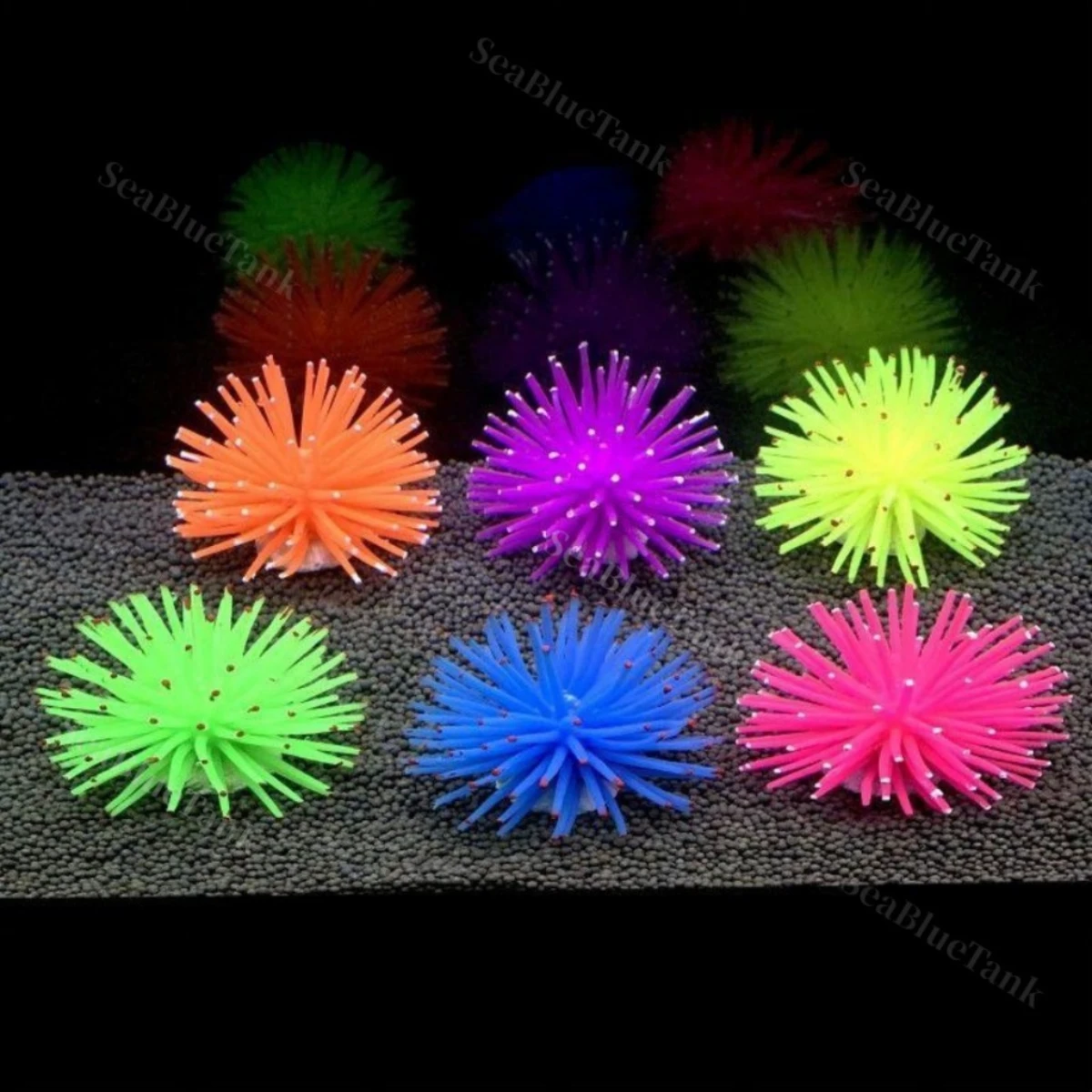 LEPET HIASAN AQUARIUM UKURAN 6CM DAN 8CM ANEMON LAUT CORAL ARTICIAL SILICONE foto 5