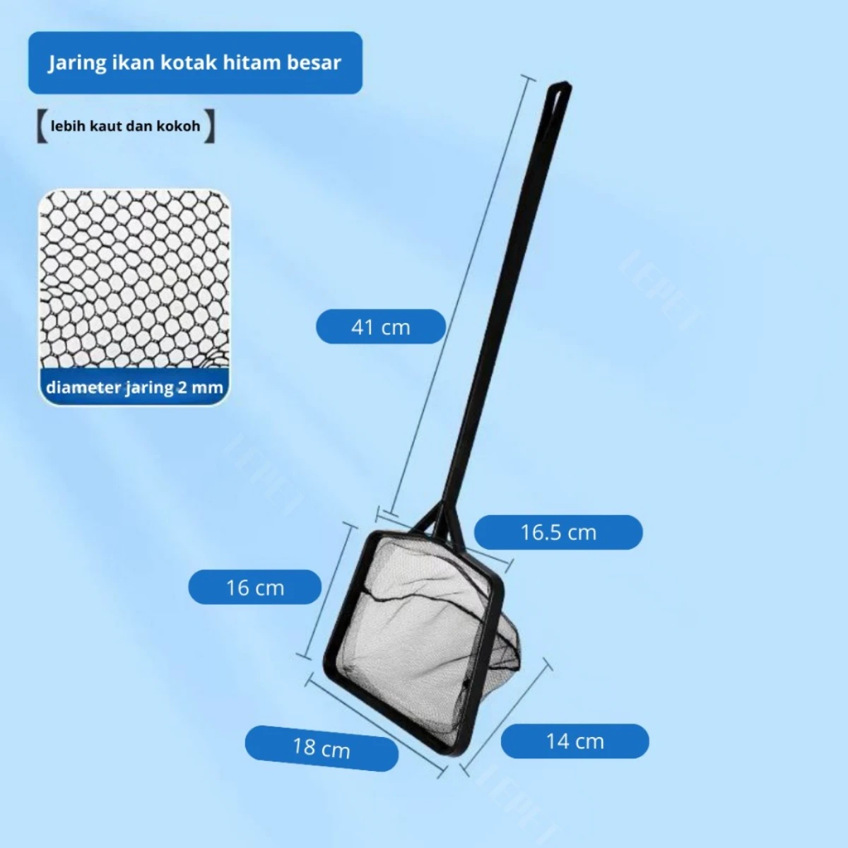 LEPET SEROKAN J10 SARINGAN JARING IKAN HIAS CUPANG GUPPY BLACK SERIES PREMIUM foto 4