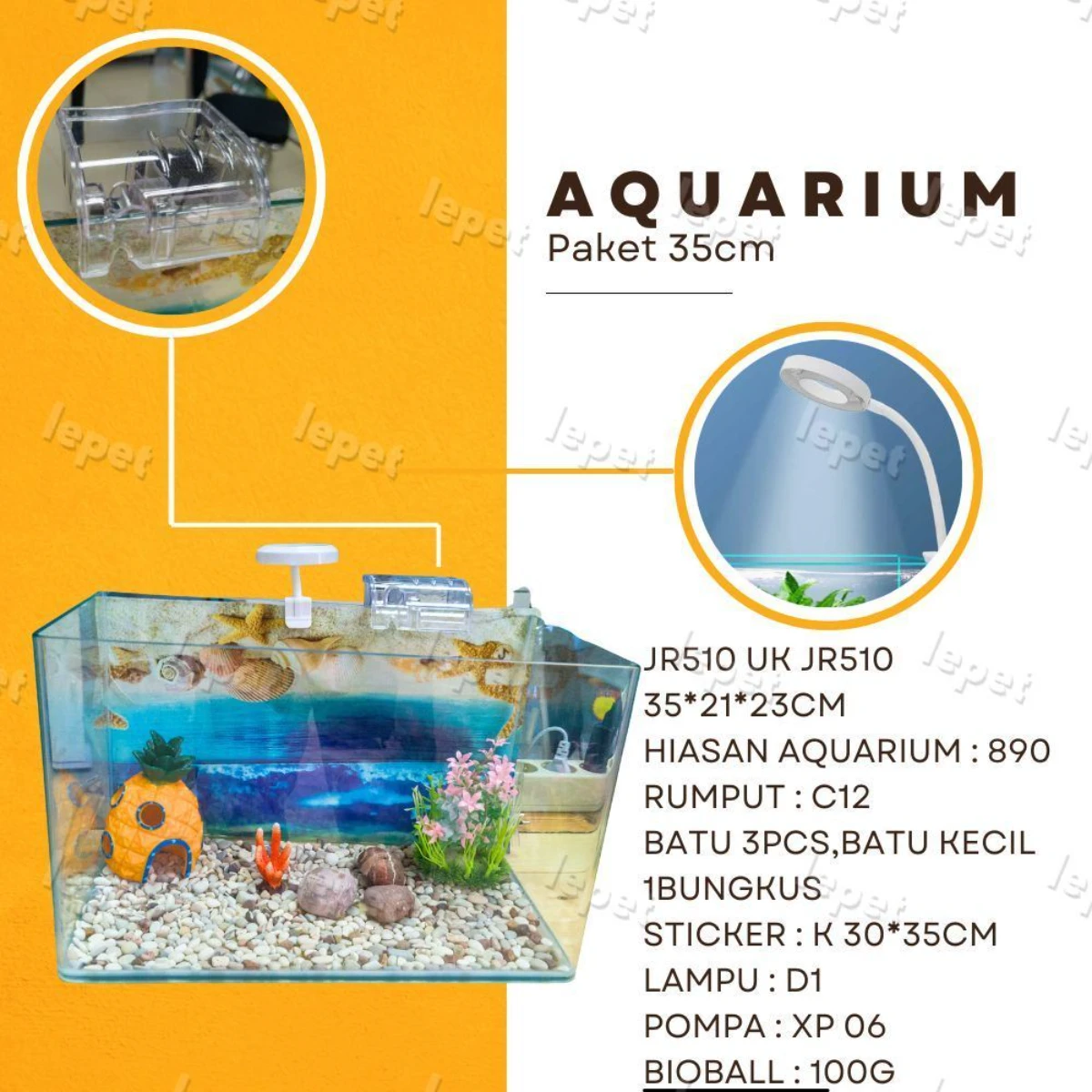 LEPET AQUARIUM PAKET 35CM / AQUARIUM MELENGKUNG / AQUASCAPE / AQUARIUM BENDING foto 7