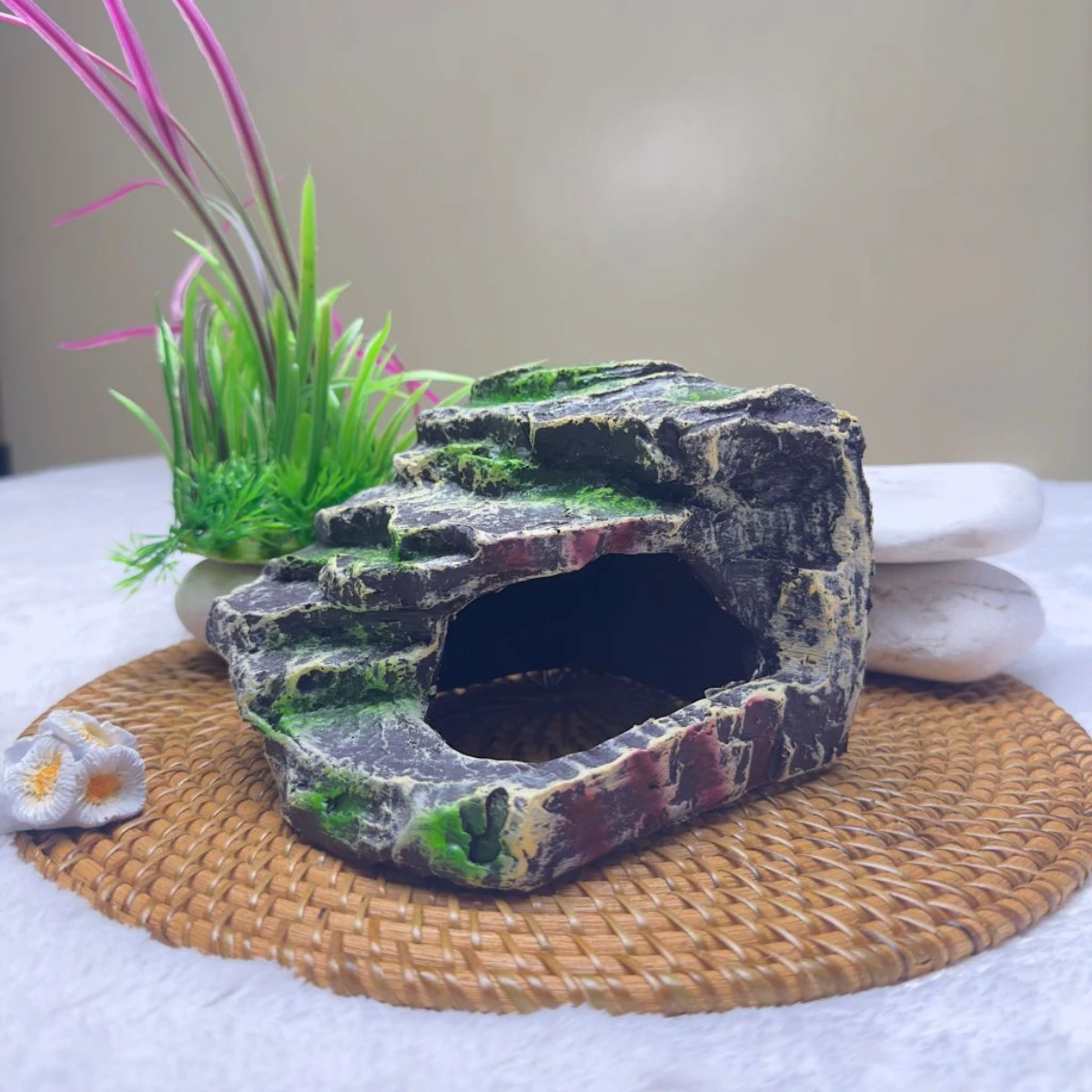LEPET Hiasan Aquarium 283 / Tangki Ikan Iansekap Bebatuan Dekorasi Resin Ornamen Simulasi Batu foto 3