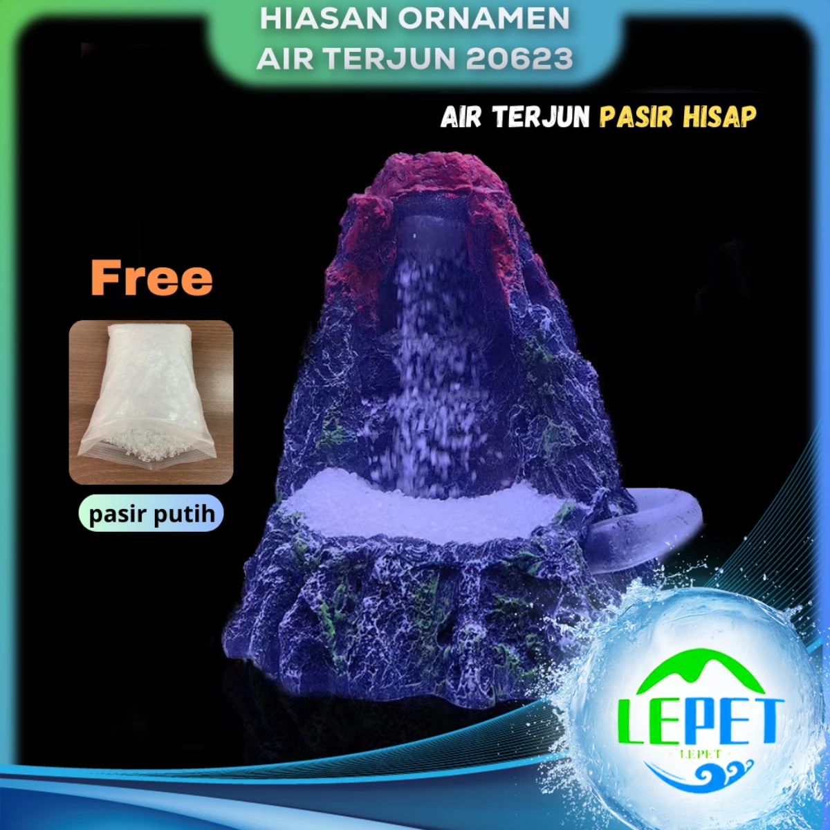 LEPET WATERFALL AQUASCAPE 20623 / HIASAN AQUARIUM TEBING AIR TERJUN