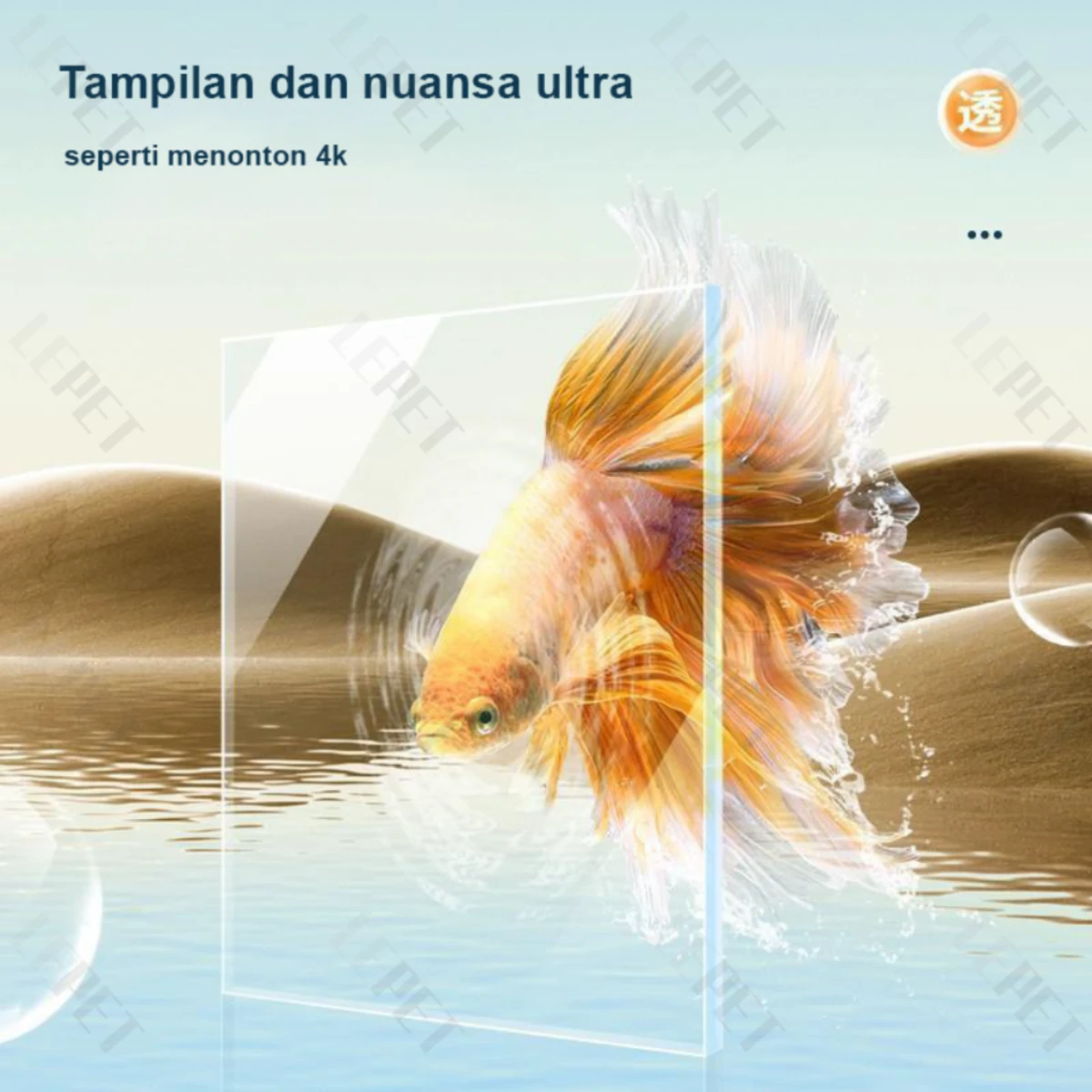 LEPET Akuarium Ikan Mini BL 25/30/40/50/60 Tangki Ikan Mini Dengan Filter Dan Lampu Led foto 2