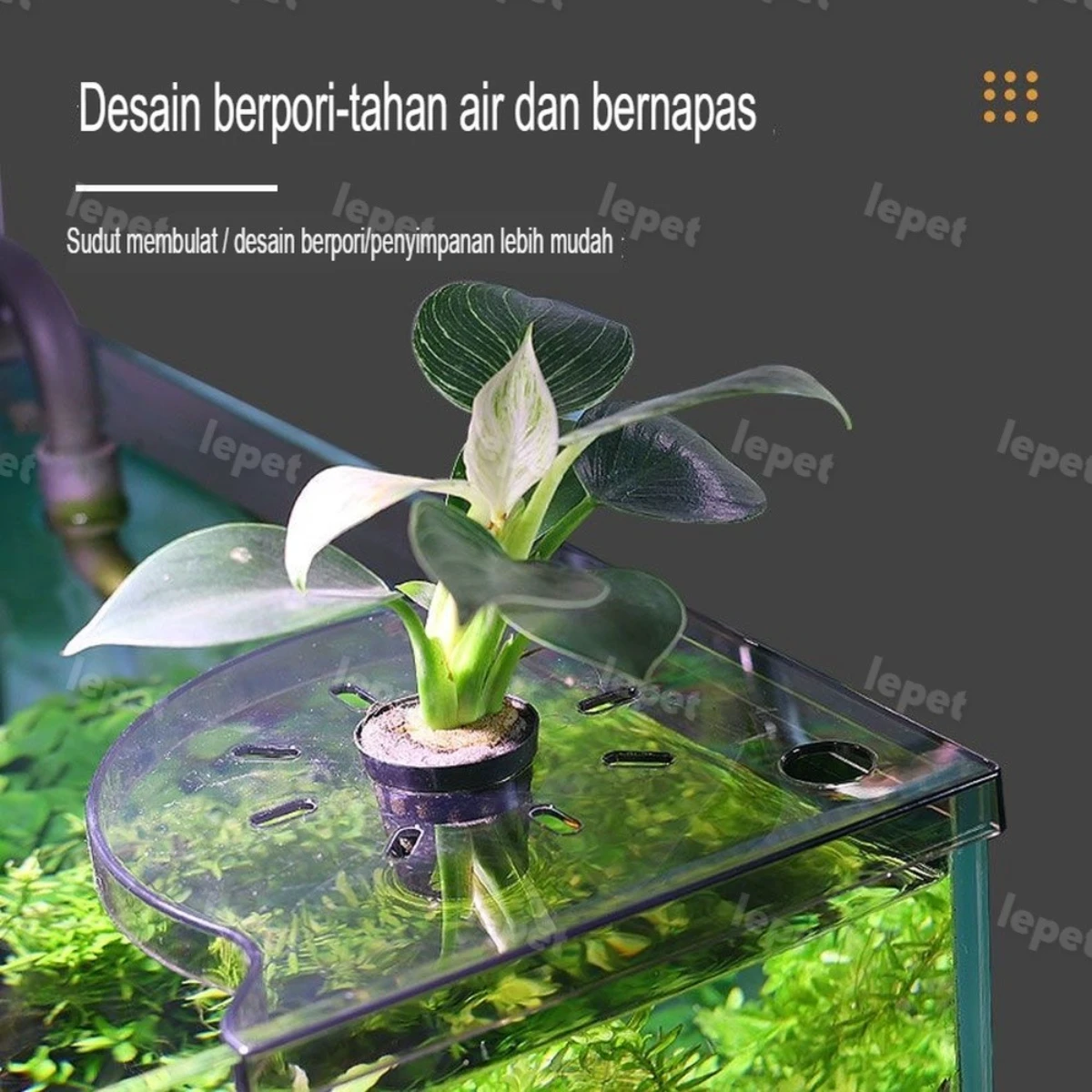 LEPET Rak penyimpanan sudut akuarium ikan PJ69, penyimpanan menghemat ruang, dekorasi partisi baki akuarium ikan foto 4