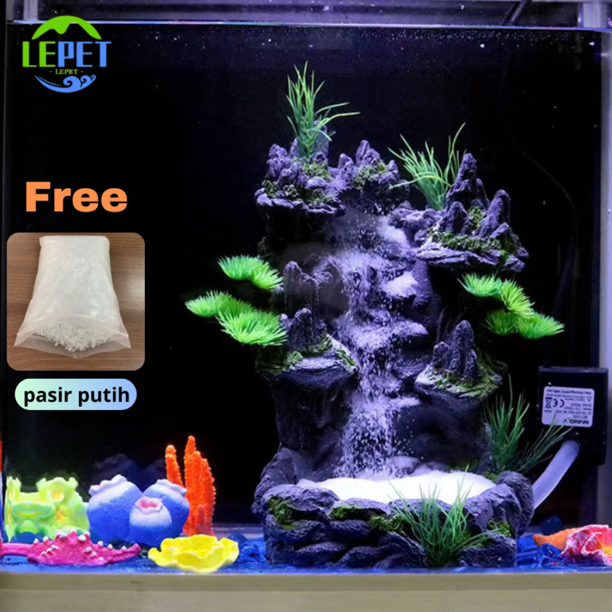 LEPET WATERFALL AQUASCAPE 20001 / HIASAN AQUARIUM TEBING AIR TERJUN foto 4
