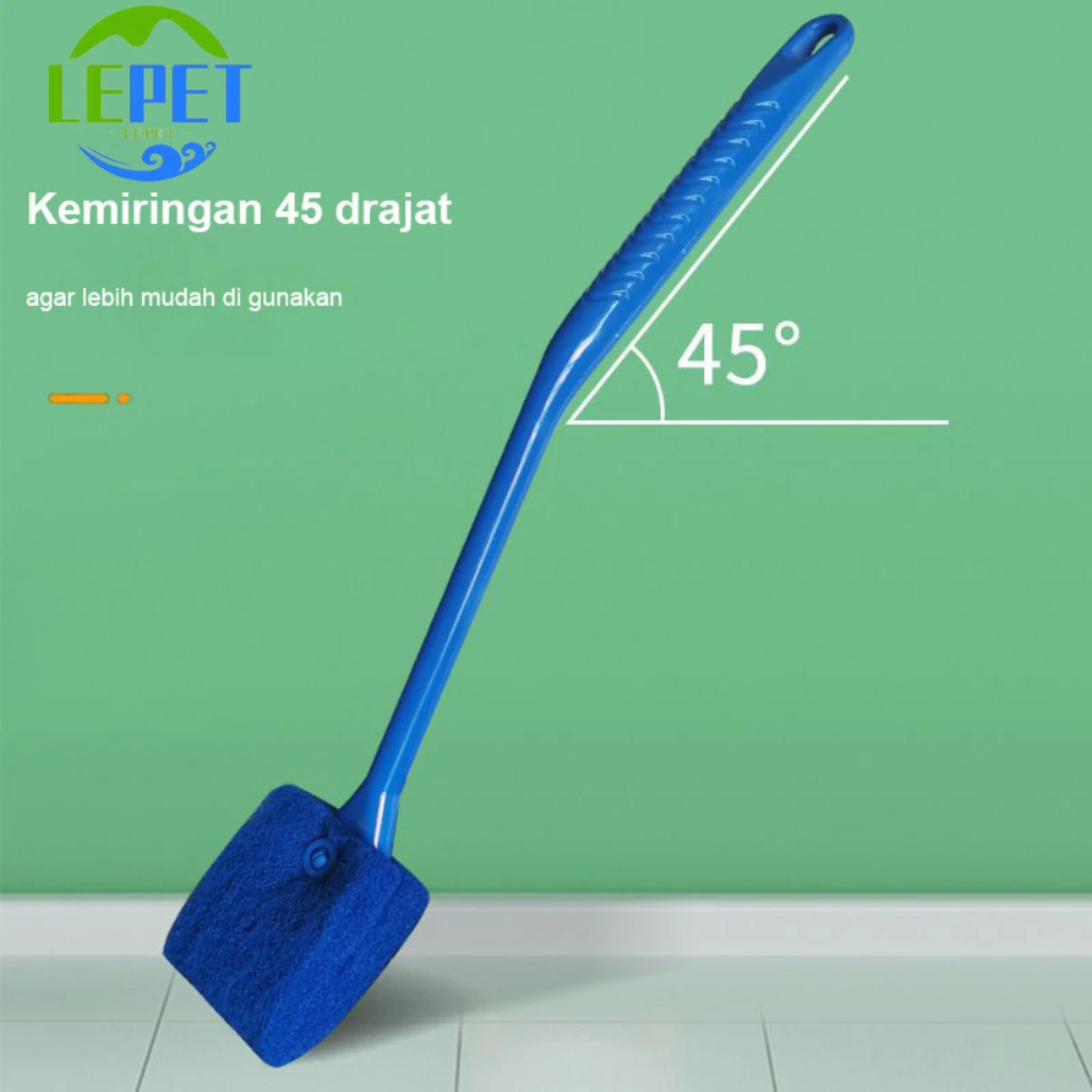 LEPET Sikat Pembersih Akuarium Dua Sisi Dengan Gagang Panjang