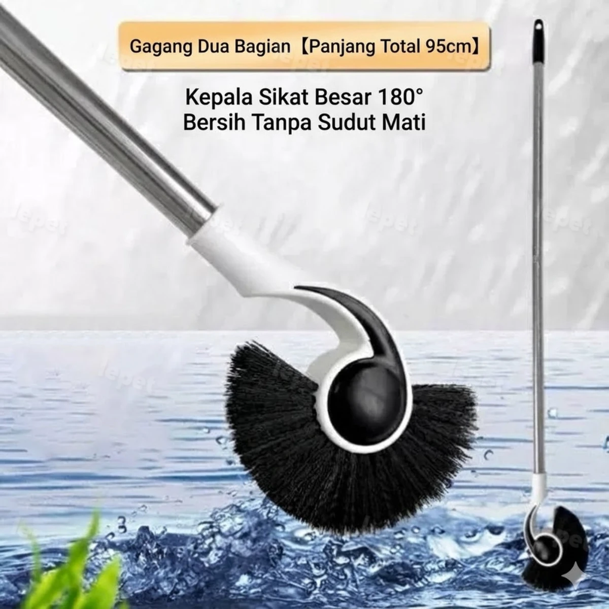 LEPET Sikat Pembersih Kaca Aquarium PJ76 Plastik Stainless Steel 90CM foto 2