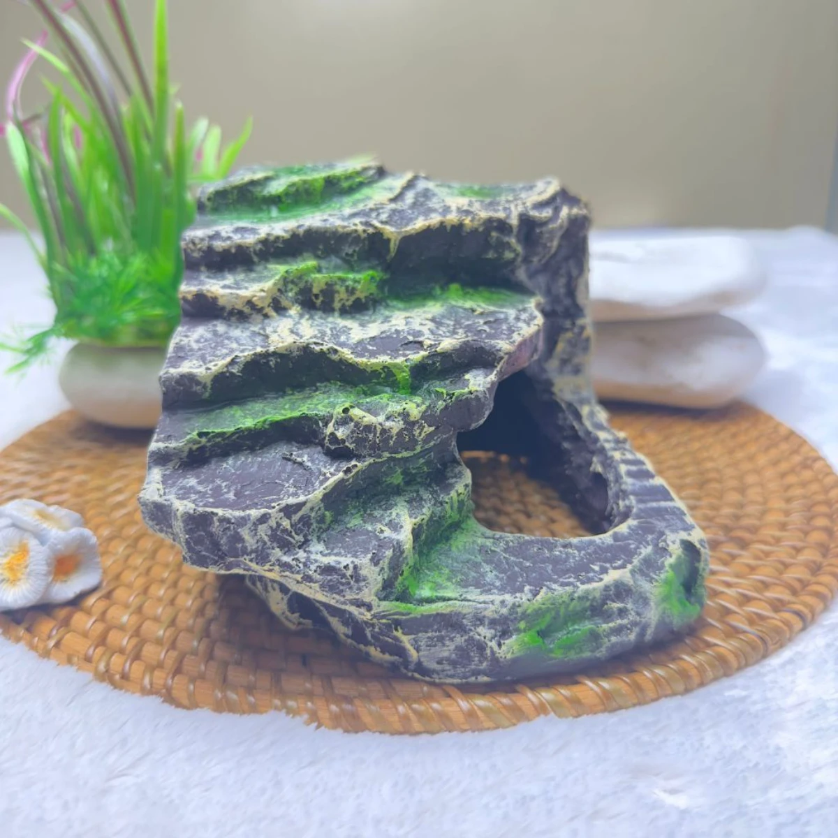 LEPET Hiasan Aquarium 283 / Tangki Ikan Iansekap Bebatuan Dekorasi Resin Ornamen Simulasi Batu foto 6