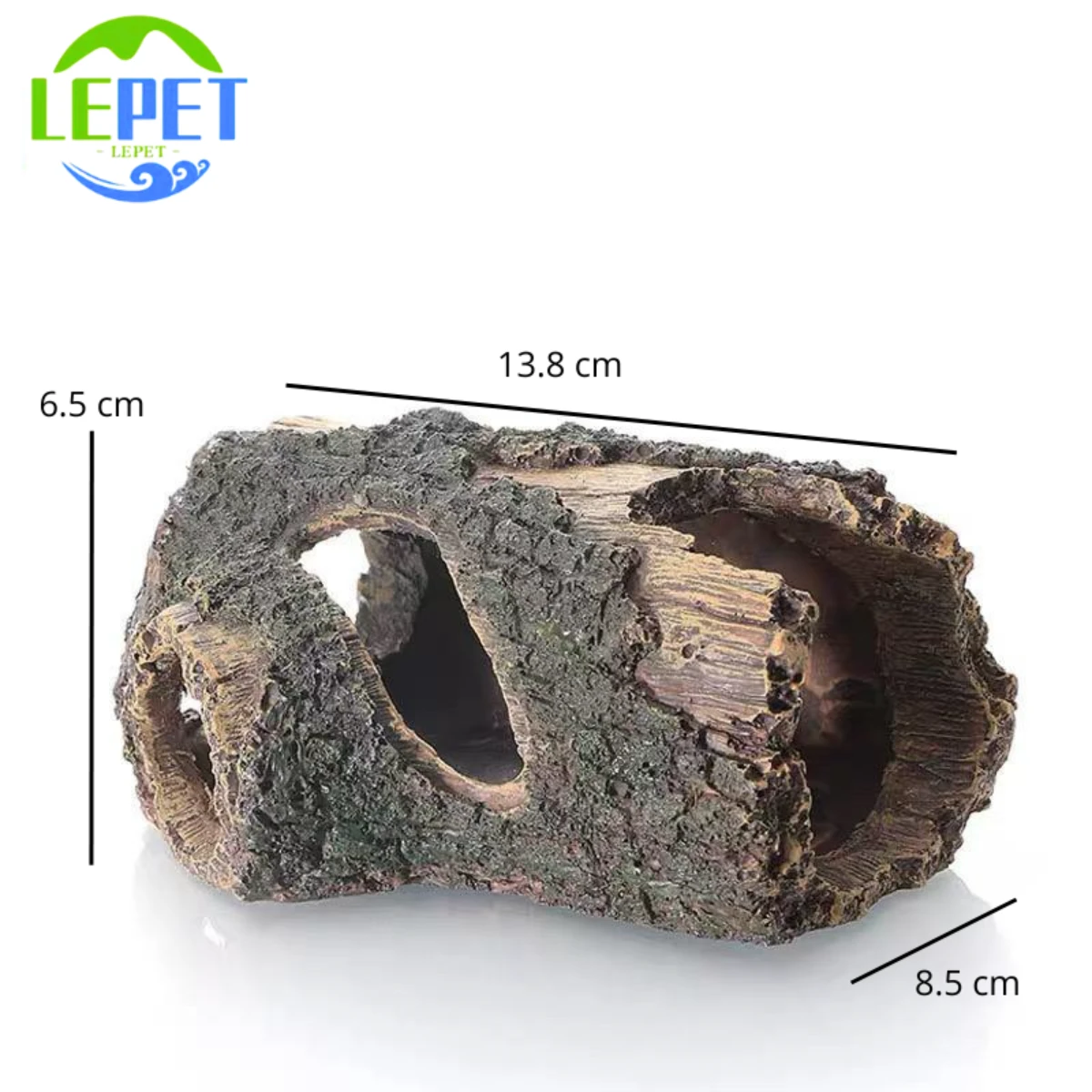 LEPET Hiasan Aquarium 371 / Ornamen Kayu Berlubang / Dekorasi Aquarium Kayu Tempat Sembunyi Ikan foto 2