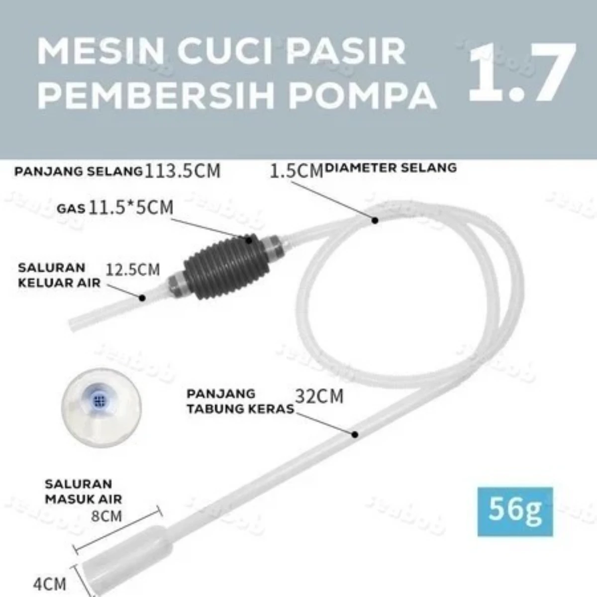 LEPET Alat pembersih PJ09 / PJ41 pompa penyedot vakum tangki ikan bersih akuarium 1.5m/1.7m/2.6m yang mudah dioperasikan foto 10