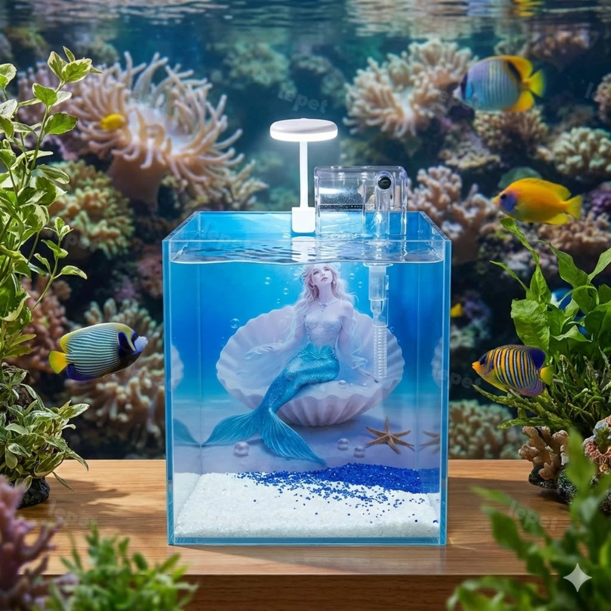 LEPET Akuarium Ikan JR 212 / Tempat Ikan / Aquarium Mini LENGKAP FILTER DAN LAMPU foto 4