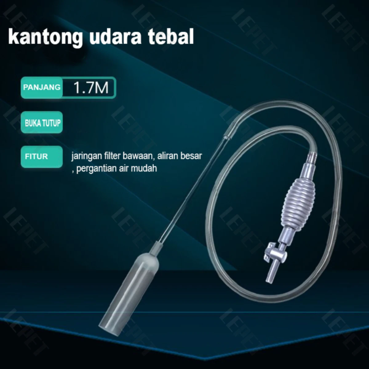 LEPET Alat pembersih PJ09 / PJ41 pompa penyedot vakum tangki ikan bersih akuarium 1.5m/1.7m/2.6m yang mudah dioperasikan foto 9