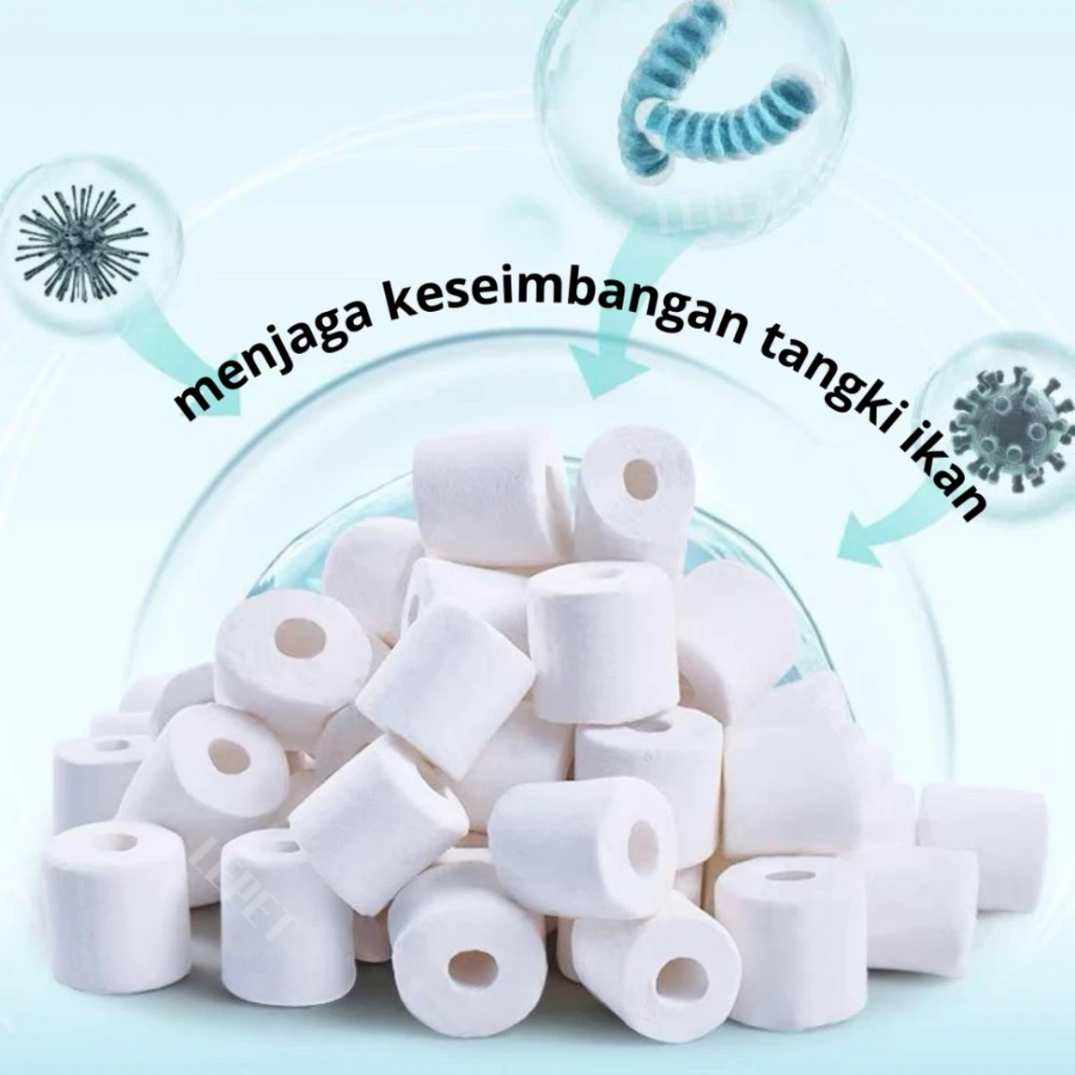 LEPET BIORING INFRARED LPLC07-174 bio ring pori pourus PUTIH media filter biologis 500G foto 4