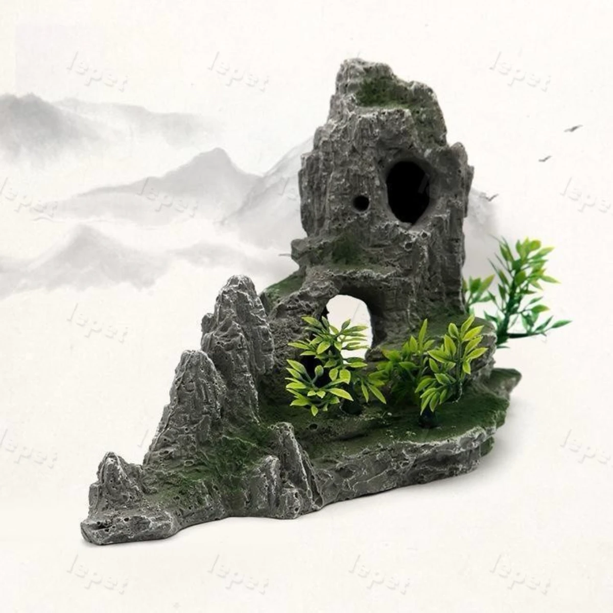 LEPET Hiasan Aquarium GS1208 / GS1633 Tangki Ikan Iansekap Bebatuan Dekorasi Resin Ornamen Simulasi Batu foto 4