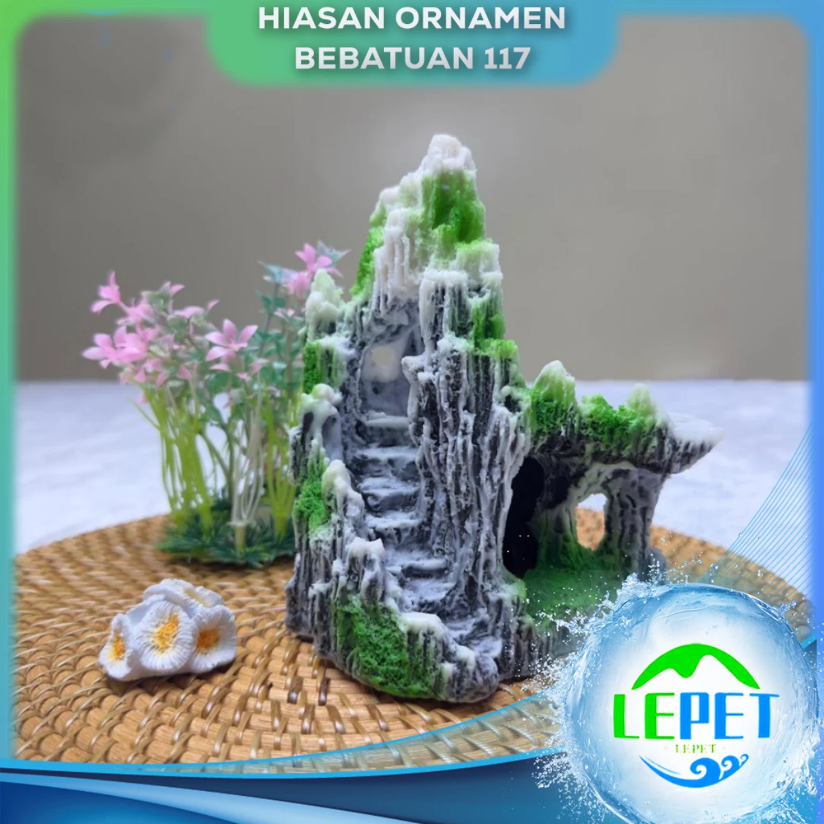 LEPET Hiasan Aquarium 117 / Tangki Ikan Iansekap Bebatuan Dekorasi Resin Ornamen Simulasi Batu