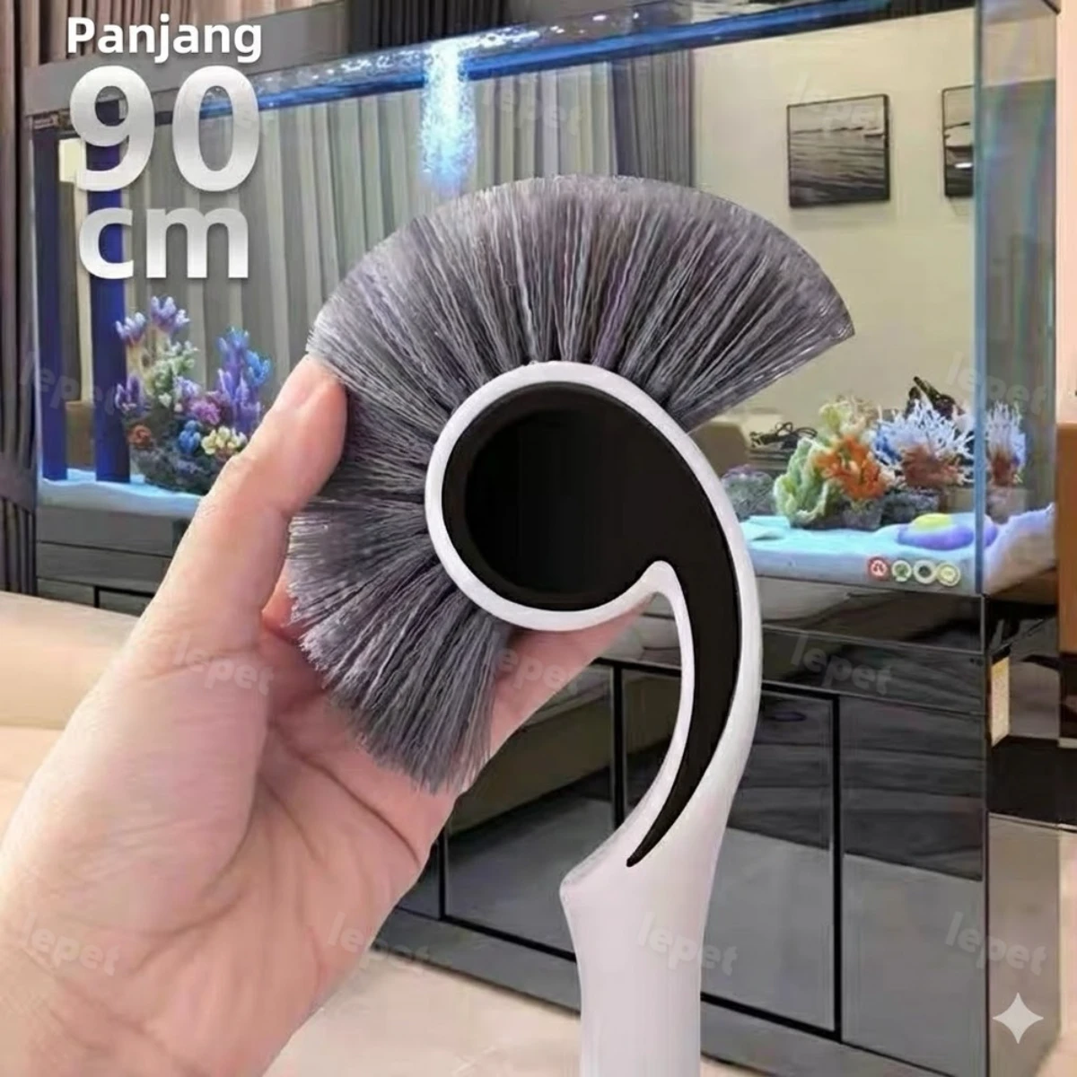 LEPET Sikat Pembersih Kaca Aquarium PJ76 Plastik Stainless Steel 90CM foto 6