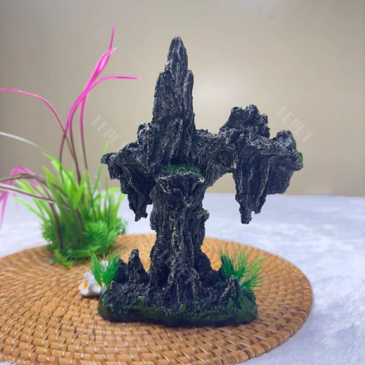 LEPET Hiasan Aquarium 259A / Tangki Ikan Iansekap Bebatuan Dekorasi Resin Ornamen Simulasi Batu foto 2