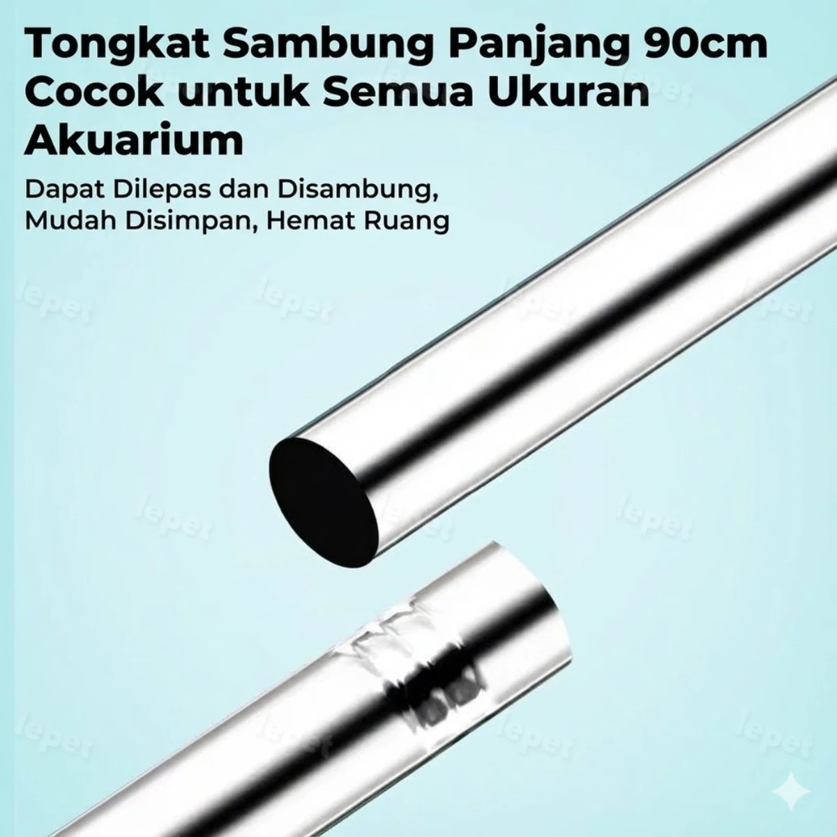 LEPET Sikat Pembersih Kaca Aquarium PJ76 Plastik Stainless Steel 90CM foto 5
