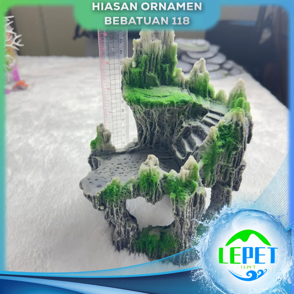 LEPET Hiasan Aquarium 118/ Tangki Ikan Iansekap Bebatuan Dekorasi Resin Ornamen Simulasi Batu