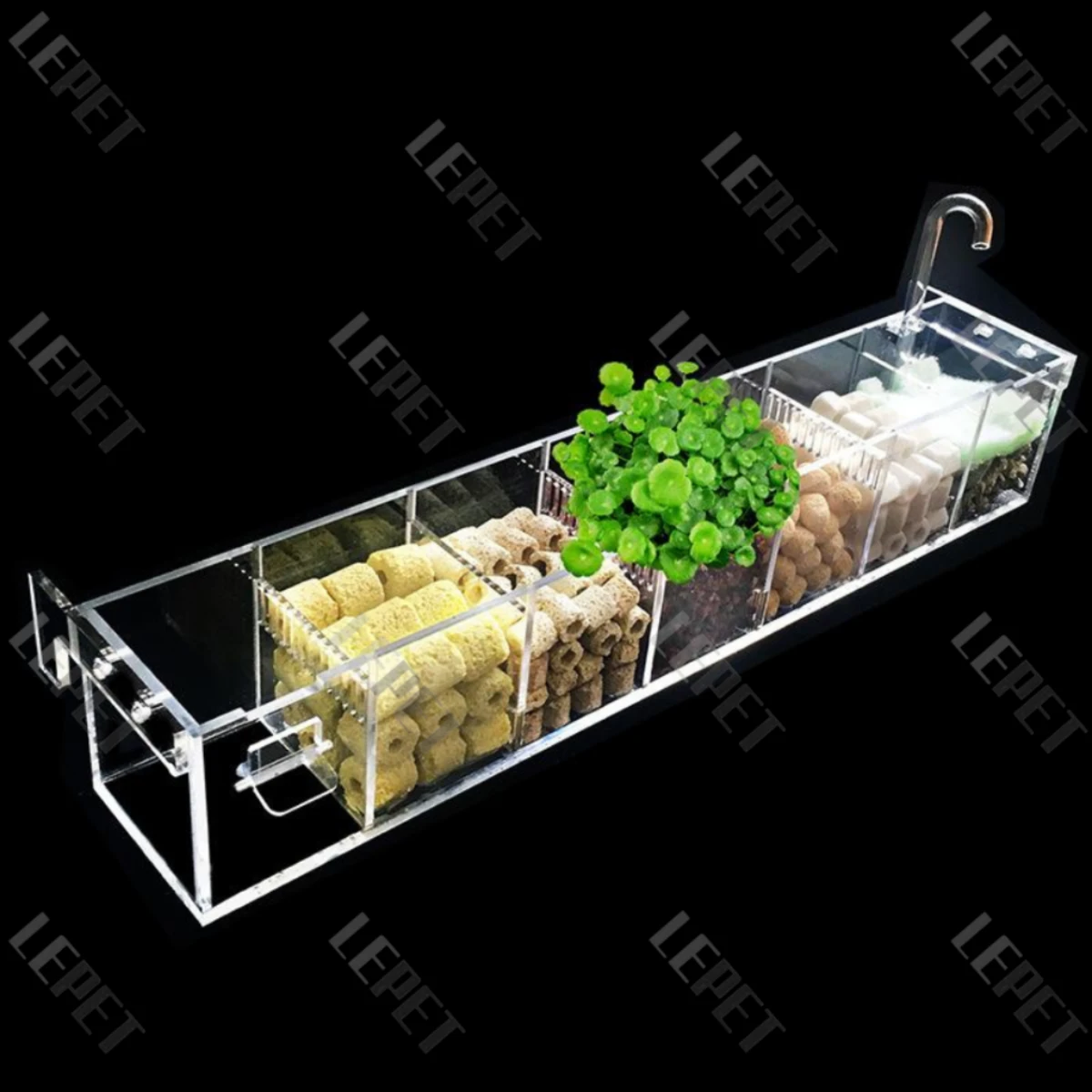 LEPET Kotak Filter Akrilik 3 in 1 Untuk Akuarium Ikan foto 5
