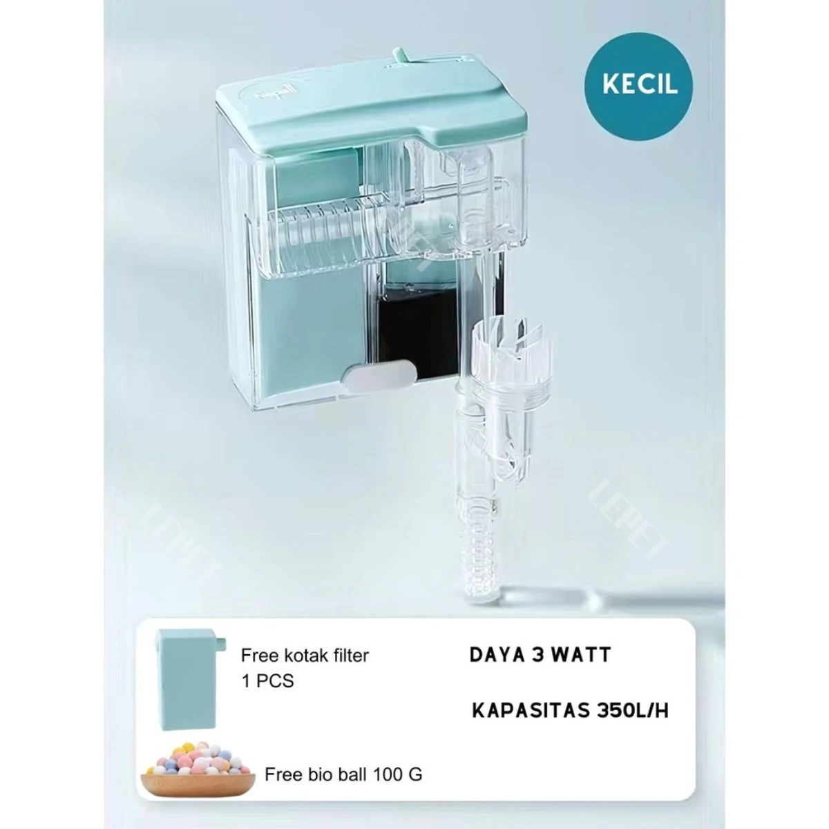 LEPET Filter Gantung PJ16S/PJ16L Hanging Filter Aquarium 3 Watt/6Watt Aquascape foto 2
