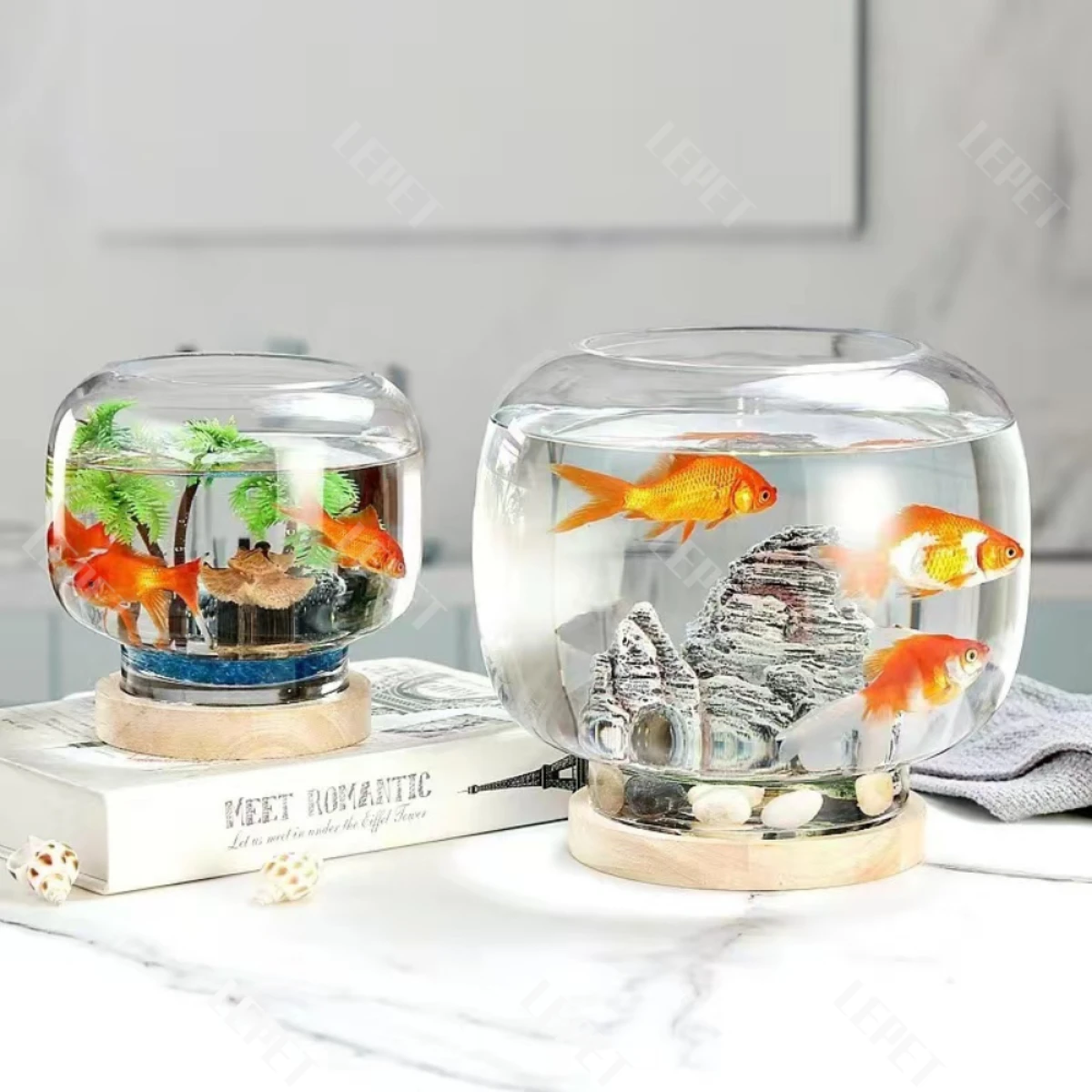 LEPET AQUARIUM MINI KECIL A20 / A21 / AKUARIUM IKAN CUPANG HIAS / KURA-KURA foto 6