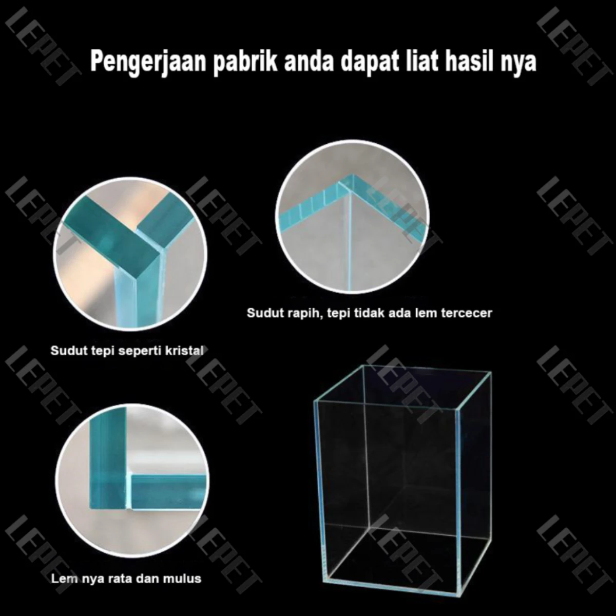 LEPET Akuarium Ikan Mini BL 25/30/40/50/60 Tangki Ikan Mini Dengan Filter Dan Lampu Led foto 3