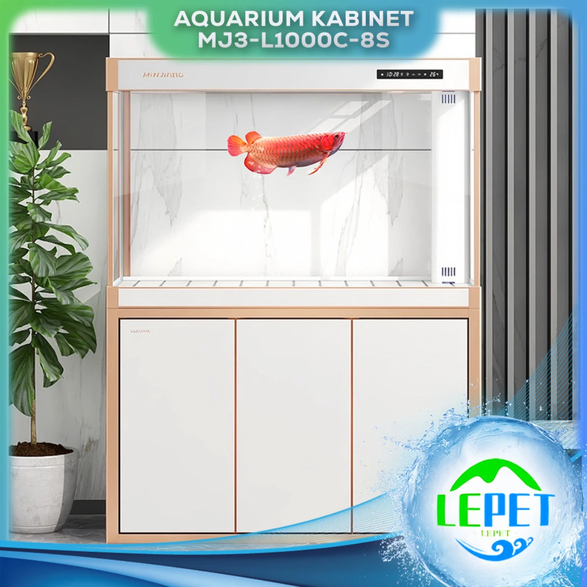 LEPET Akuarium filter bawah ramah lingkungan, akuarium meja kaca ultra jernih, akuarium ikan mas / MJ3-L1000C-8S / MJ3-L1200C-8S / MJ3-L1500C-8S