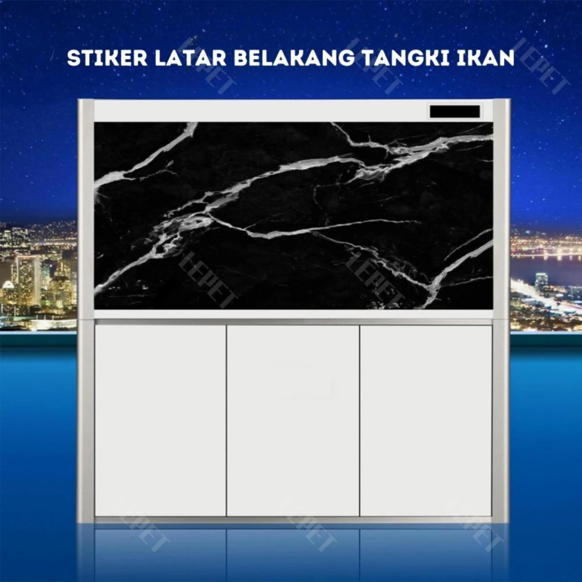 LEPET STICKER DASAR AQUARIUM 61cm / 30cm per GULUNG MOTIF KOTAK-KOTAK foto 3