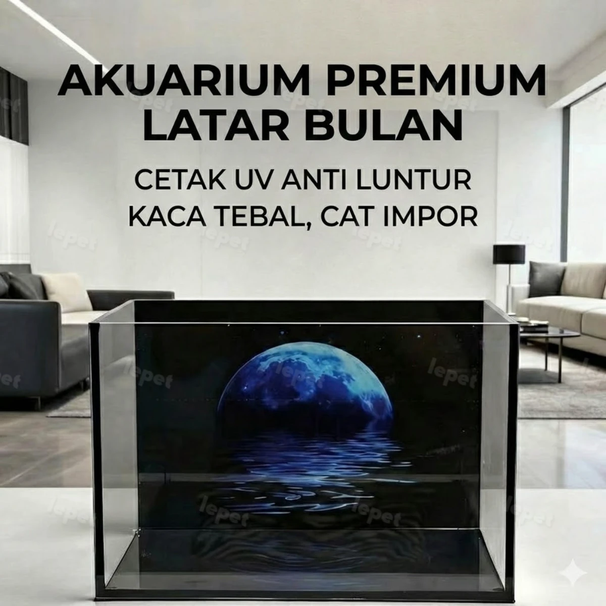 LEPET Akuarium Ikan PREMIUM JR516 / Tangki IkaN dengan bahan kaca super bening foto 6