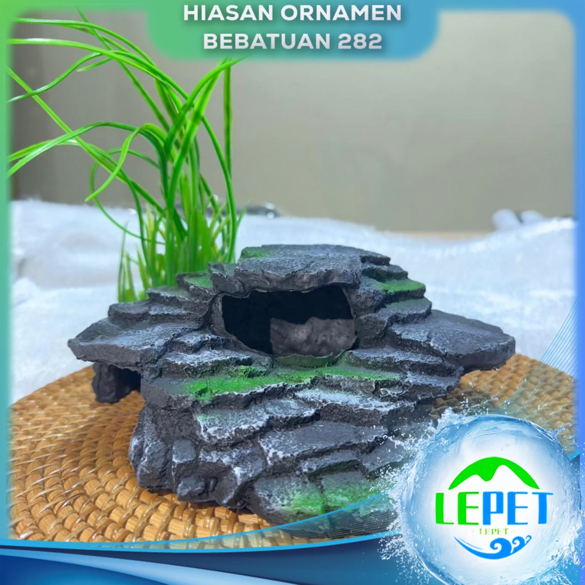 LEPET Hiasan Aquarium 282 / Tangki Ikan Iansekap Bebatuan Dekorasi Resin Ornamen Simulasi Batu