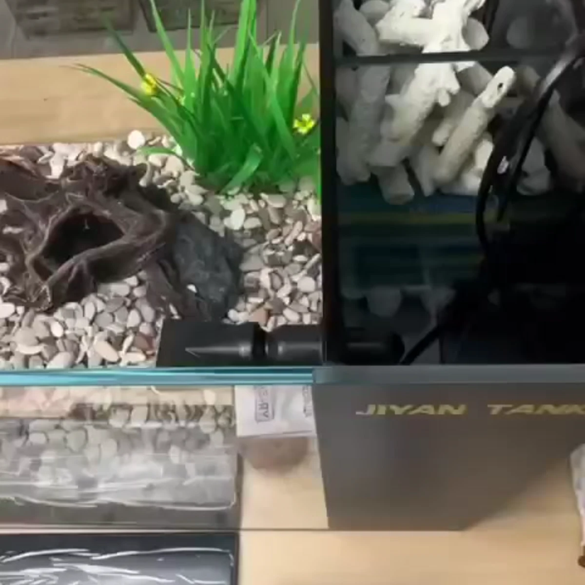 LEPET Akuarium Ikan SXCL 80 Tangki Ikan Mini Dengan Filter Dan Lampu Led foto 3