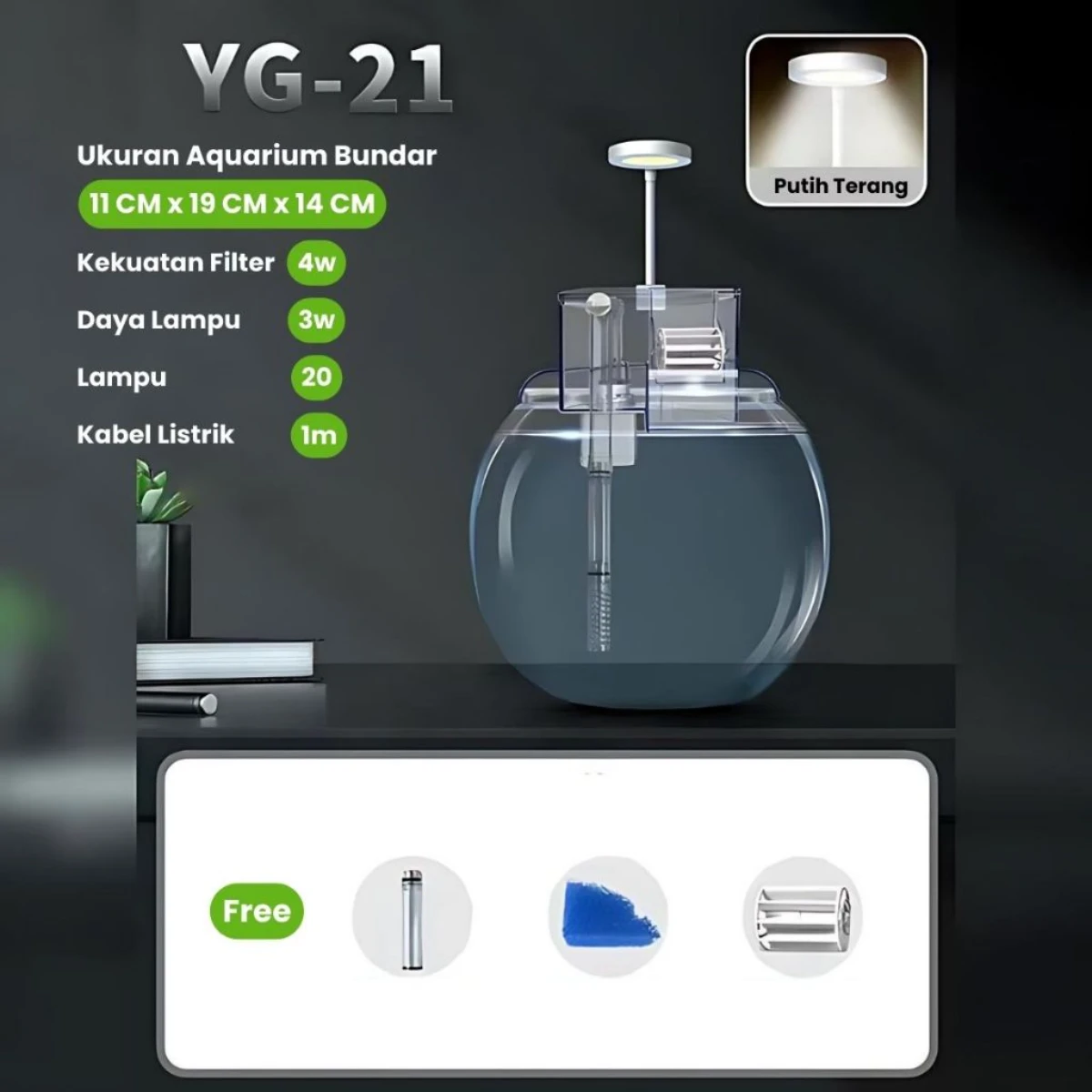 LEPET 1 PAKET AQUARIUM BULAT PLASTIK YG21/YG25/YG29 Akuarium Ikan Cupang Hias / Kura-Kura Wadah Tanaman Hias Hidroponik / Fish Bowl foto 3