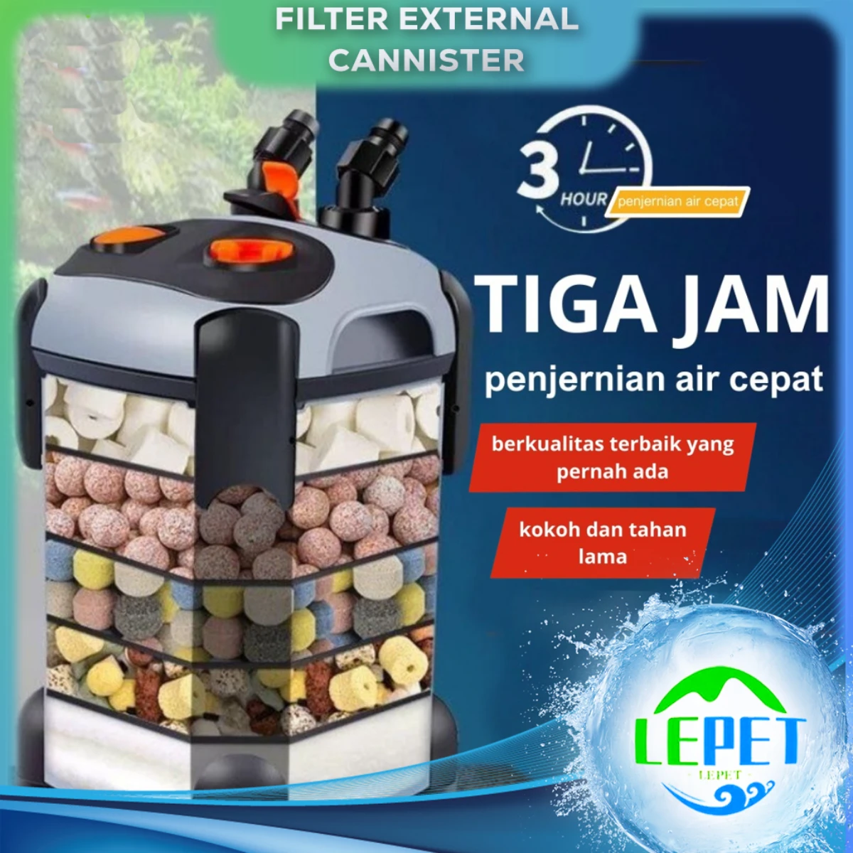 LEPET Filter external cannister SF850F/SF1000F/SF1200F/SF1500F /Filter Penyaring Air Aquarium