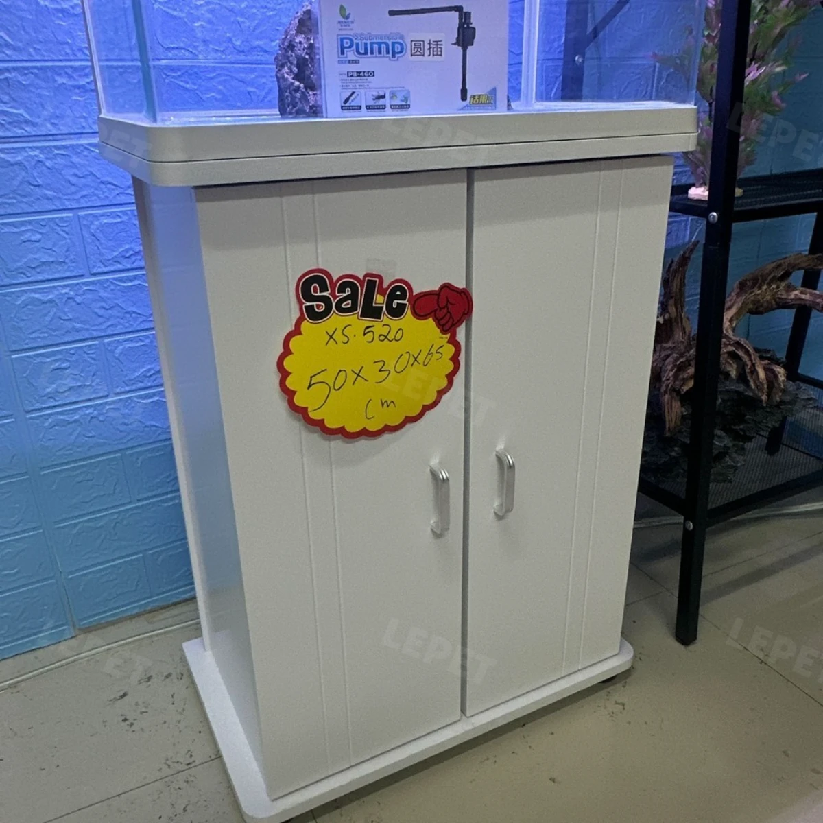 LEPET AQUARIUM PAKET MURAH DAN LENGKAP DENGAN MEJA UKURAN P520 / AQUARIUM SET CABINET foto 5