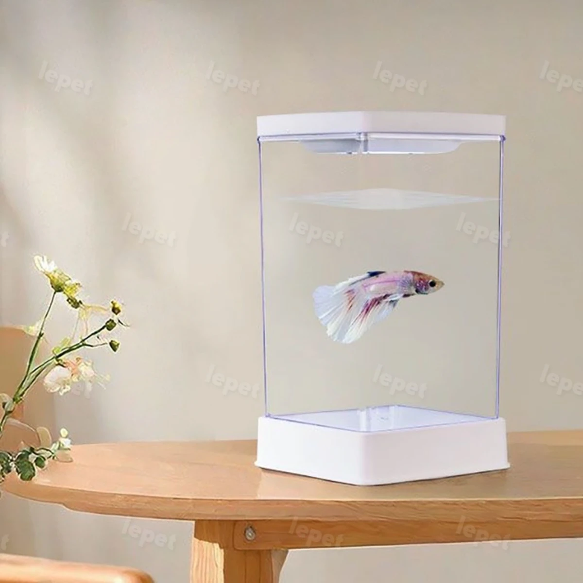 LEPET Akuarium Tangki USB Ikan Kecil Betta ikan cupang JR05 LED Aquarium foto 6