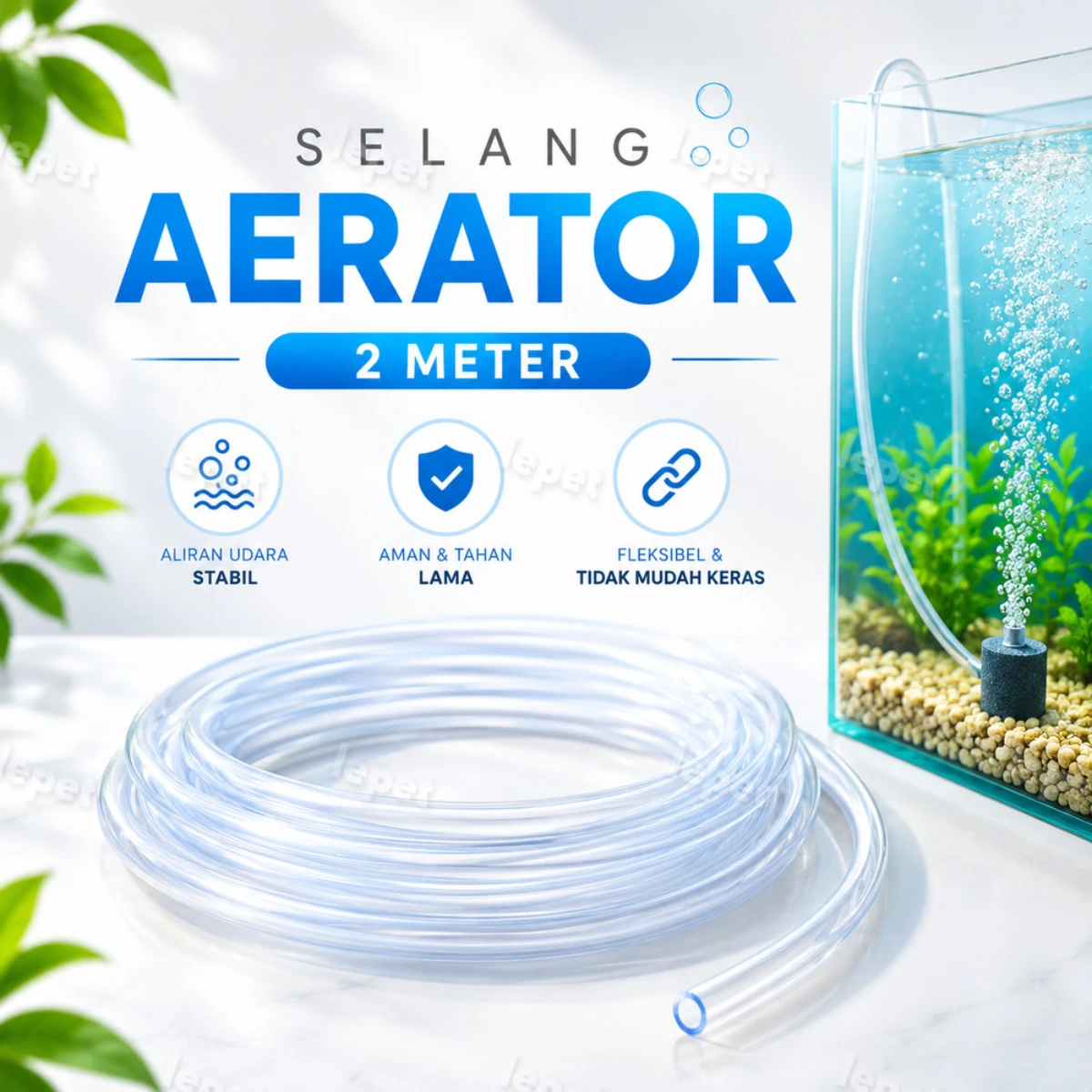 LEPET Selang Aerator Aquarium Aquascape - Selang Puso Air Pump Aquarium foto 3