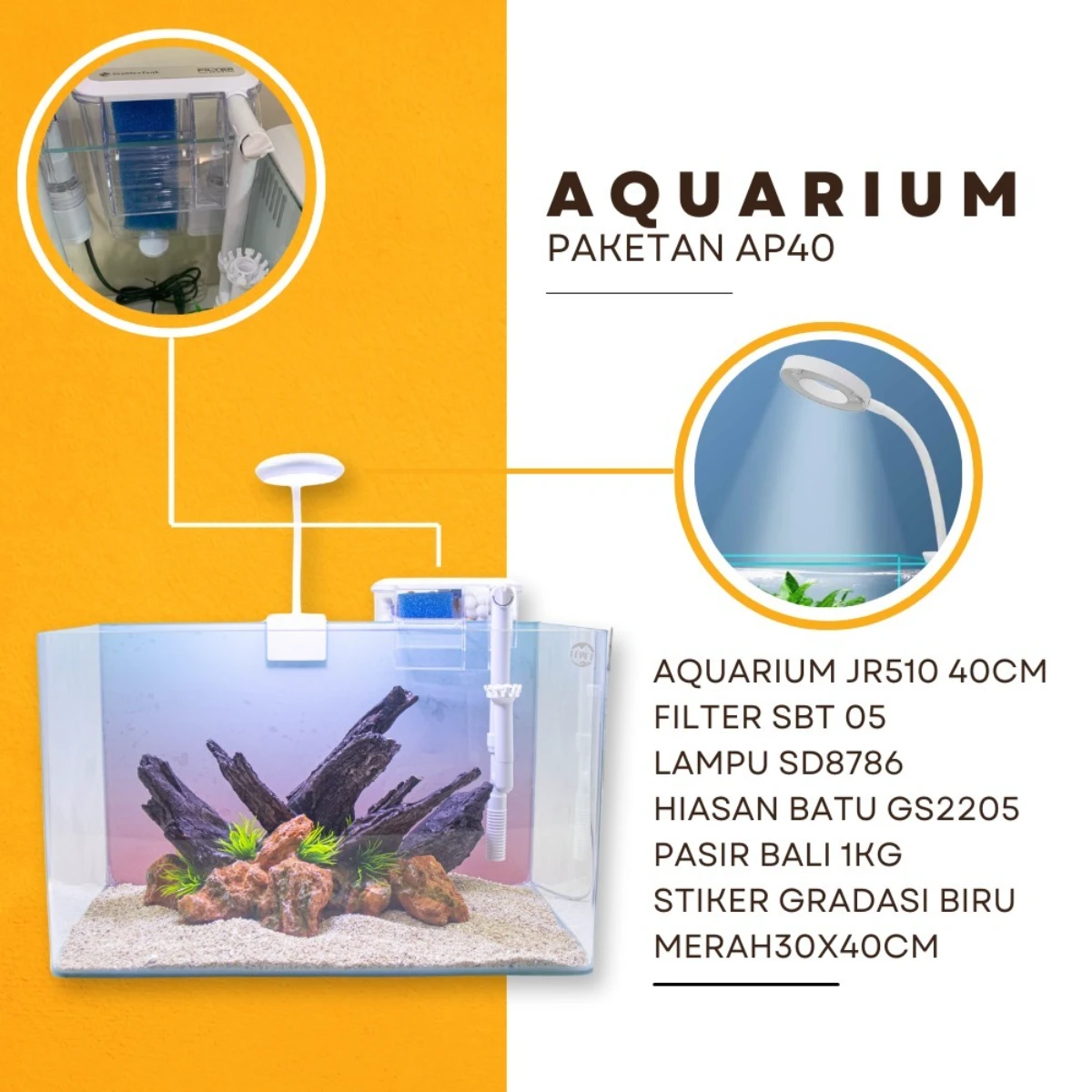 LEPET AQUASCAPE PAKET AP40 / AQUARIUM MELENGKUNG / AQUASCAPE / AQUARIUM BENDING foto 4