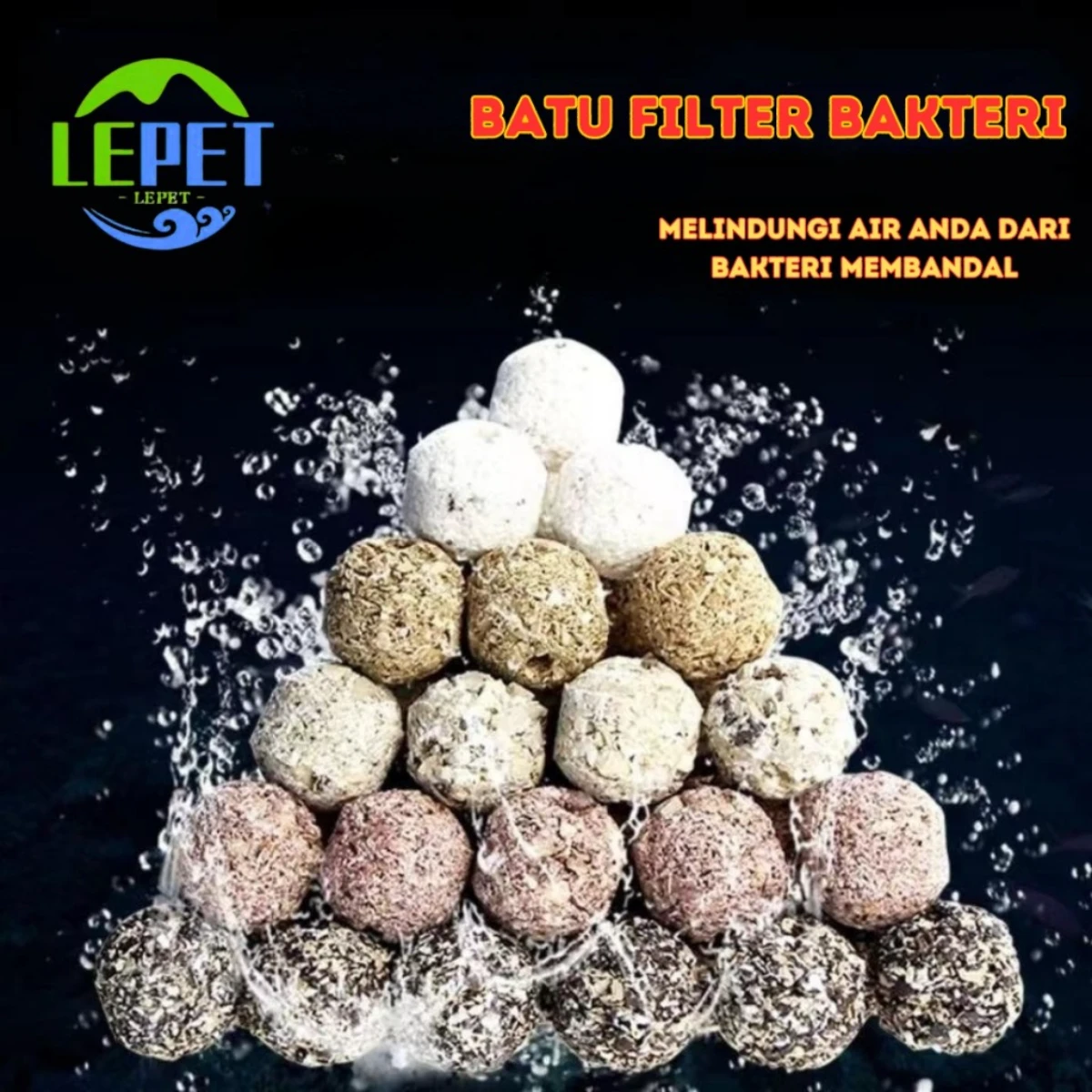 LEPET BIO BALL SUPER MEDIA FILTER AQUARIUM UK 2cm RUMAH BAKTERI 500G foto 8