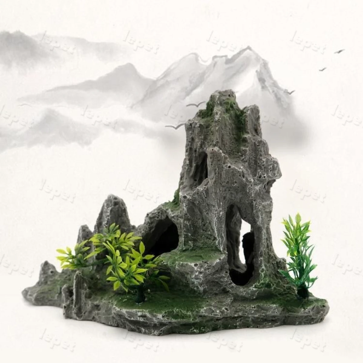 LEPET Hiasan Aquarium GS1208 / GS1633 Tangki Ikan Iansekap Bebatuan Dekorasi Resin Ornamen Simulasi Batu foto 7