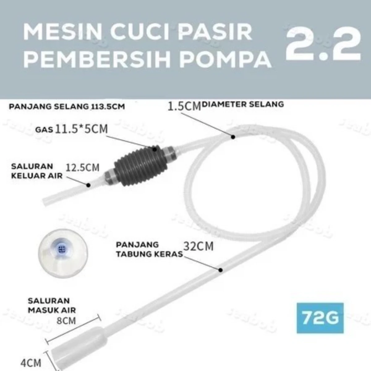 LEPET Alat pembersih PJ09 / PJ41 pompa penyedot vakum tangki ikan bersih akuarium 1.5m/1.7m/2.6m yang mudah dioperasikan foto 5