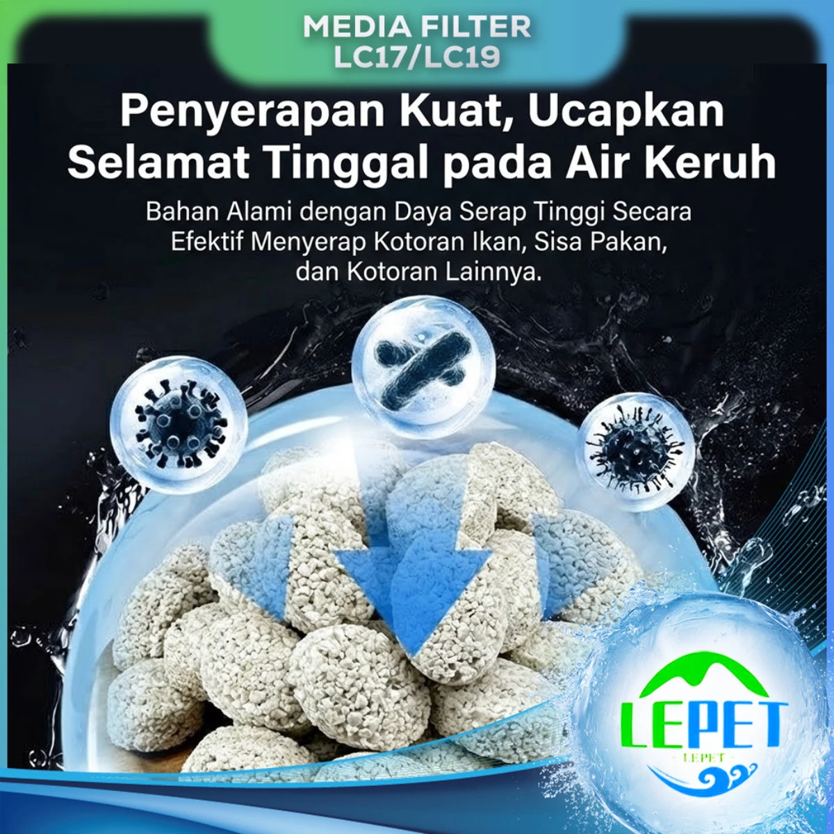 LEPET Media Filter Aquarium PJ17 / PJ19 Infrared Bacteria House 500G