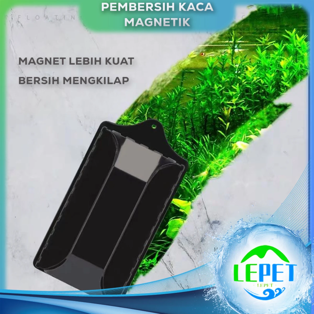 LEPET Pembersih Magnet kaca Aquarium MB-S/M/L Brush Small Sikat Magnet Pembersih original