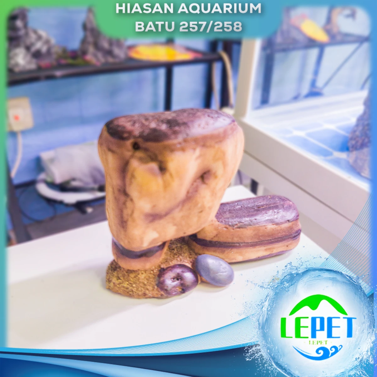LEPET Batu Besi Hiasan Aquarium 257/258 Aquascape Terrarium Dan Hardscape